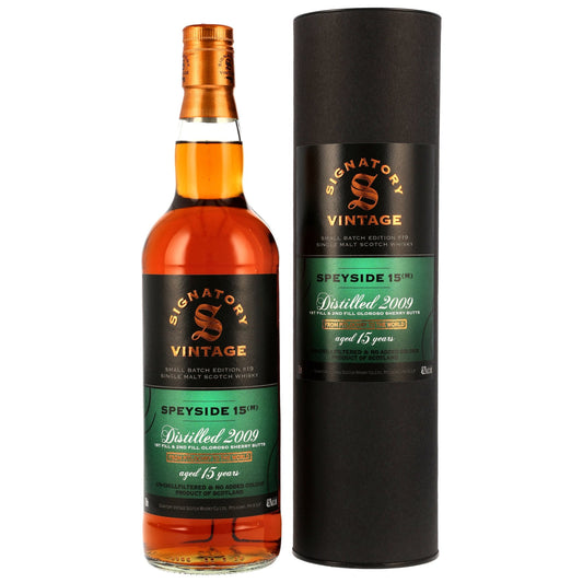 Speyside (M) 15 2009/2025 - Signatory Vintage Small Lot #19 - 1. og 2. fylling Oloroso Sherry butts