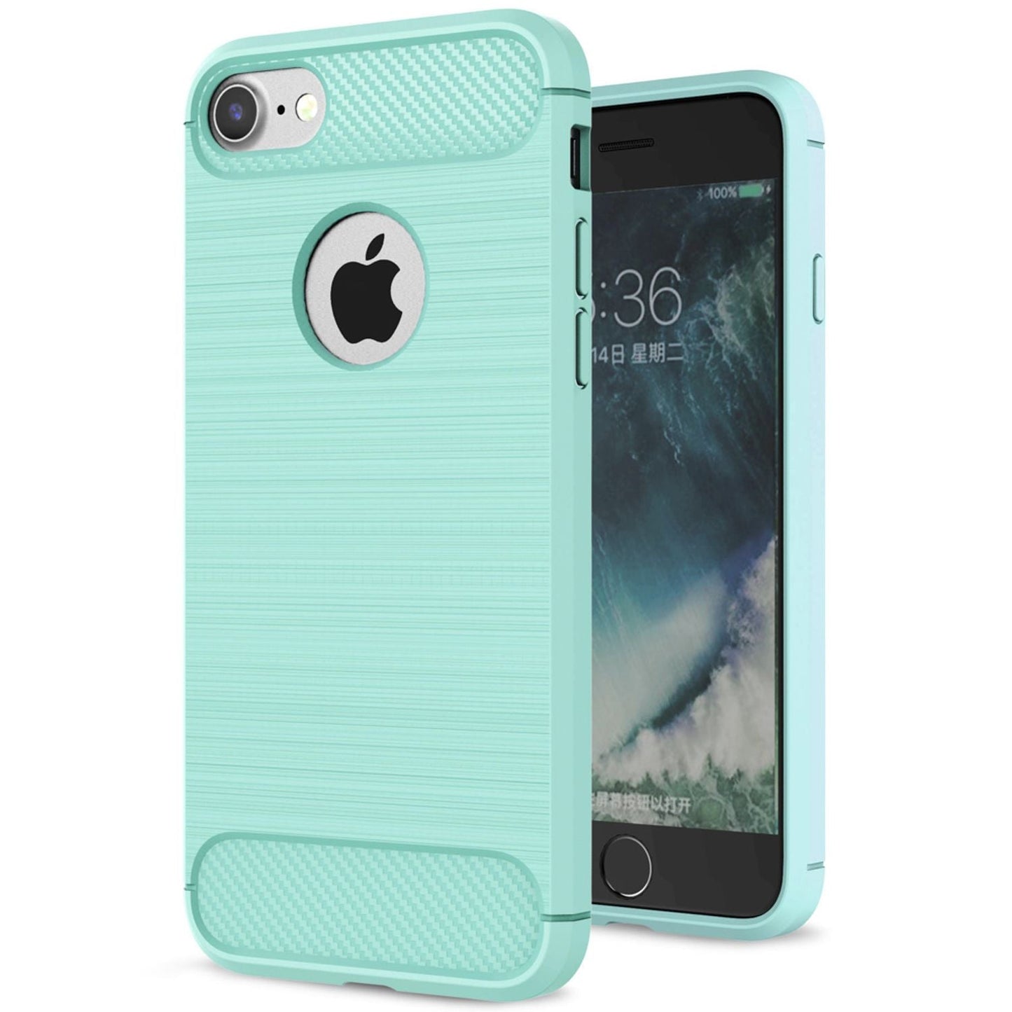 NALIA Phone Case for Apple iPhone 7, Carbon Fiber Look, Stylish Phone Case