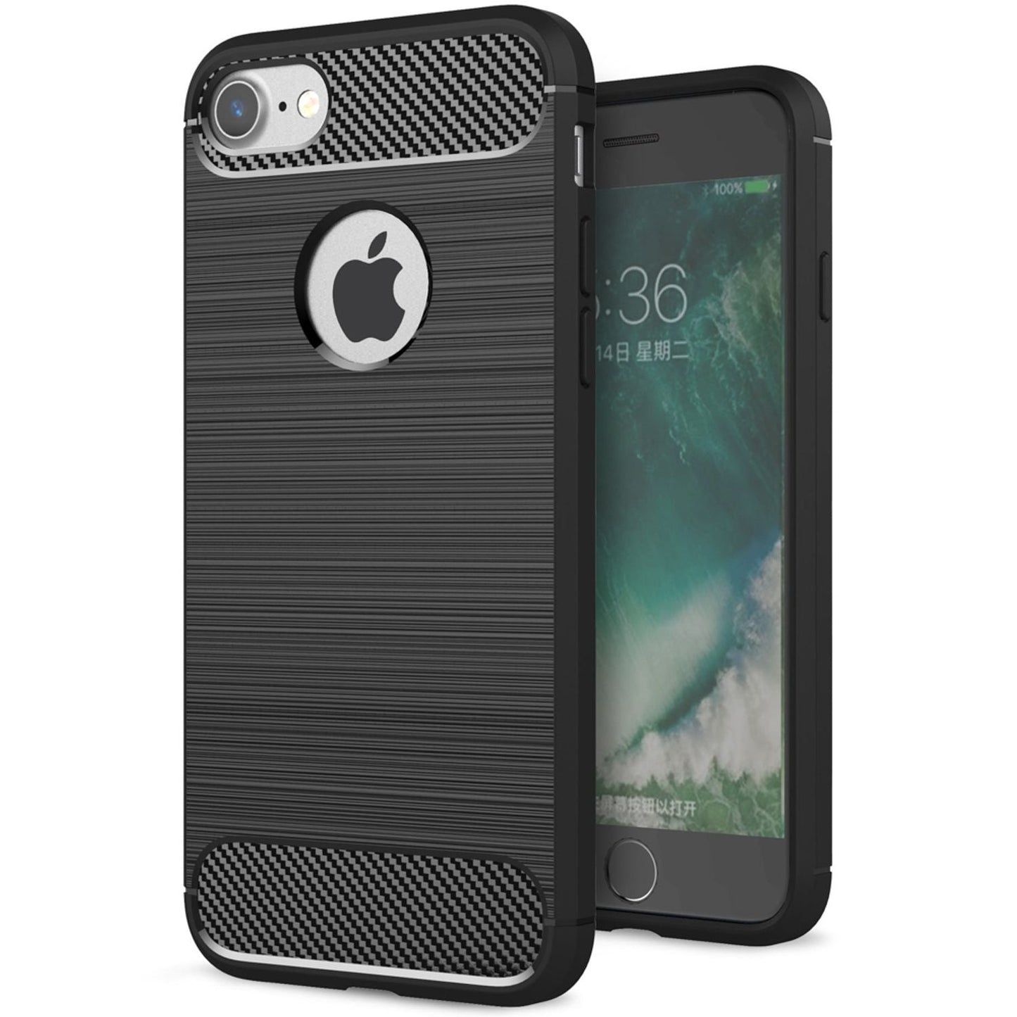 NALIA Phone Case for Apple iPhone 7, Carbon Fiber Look, Stylish Phone Case