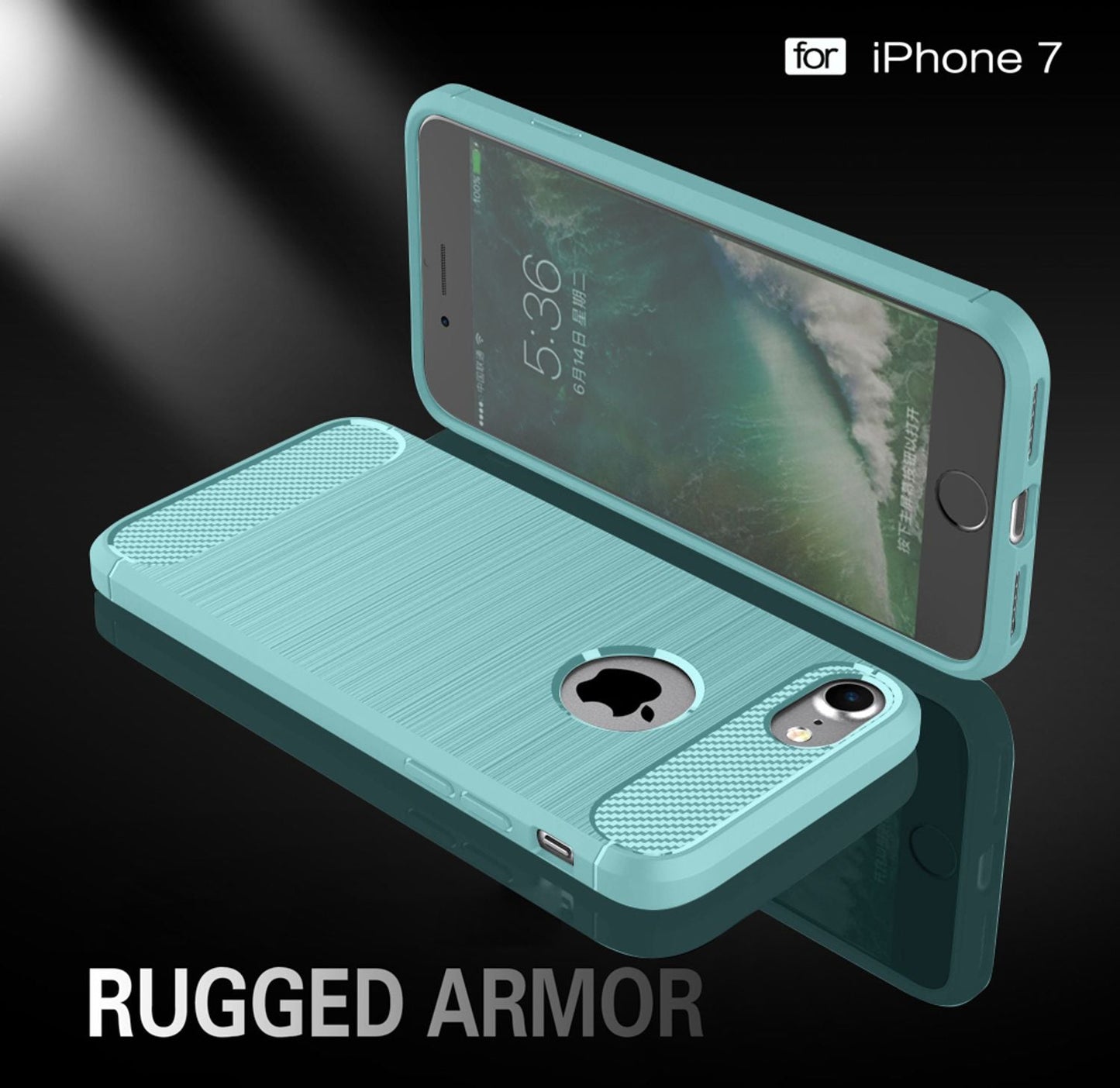 NALIA Phone Case for Apple iPhone 7, Carbon Fiber Look, Stylish Phone Case