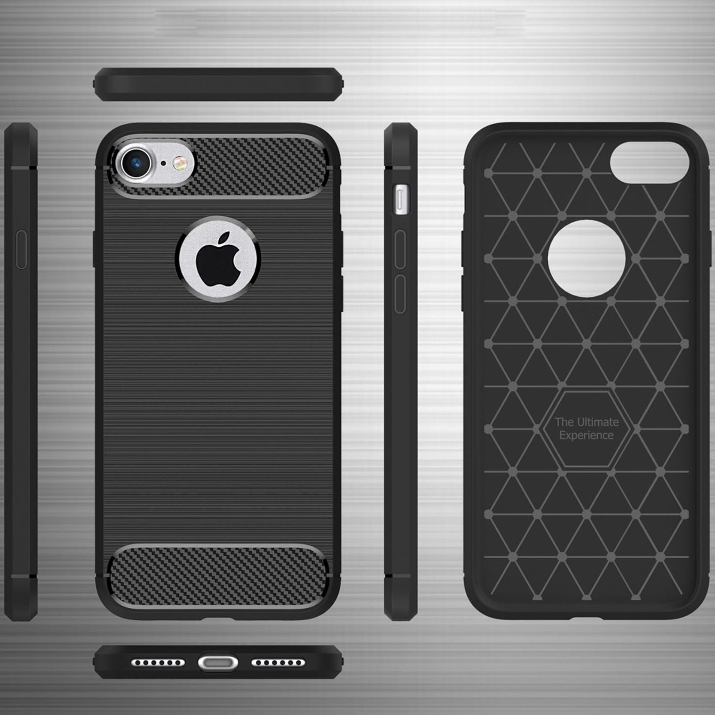 NALIA Phone Case for Apple iPhone 7, Carbon Fiber Look, Stylish Phone Case