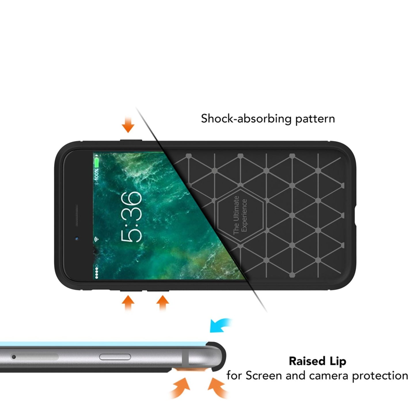 NALIA Phone Case for Apple iPhone 7, Carbon Fiber Look, Stylish Phone Case