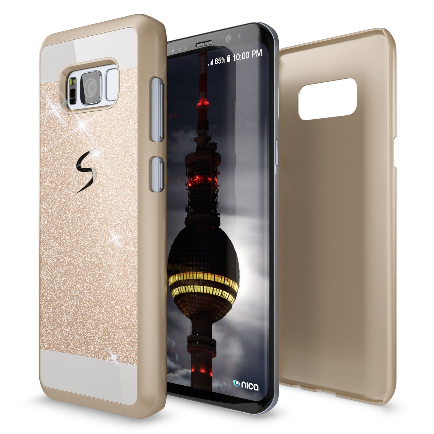 Samsung Galaxy S8 Plus Case by NALIA, Glitter Case Protective Cover