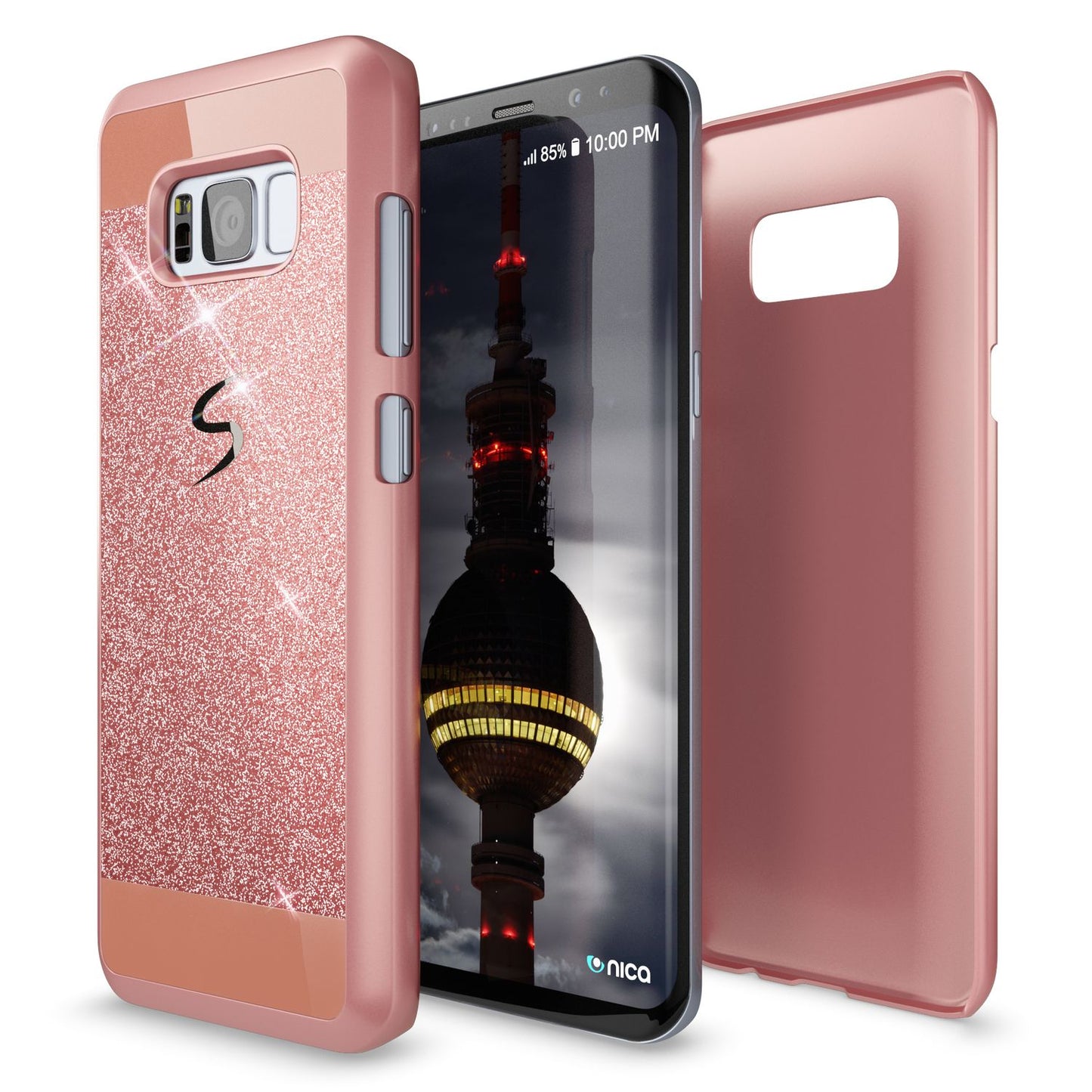 Samsung Galaxy S8 Plus Case by NALIA, Glitter Case Protective Cover