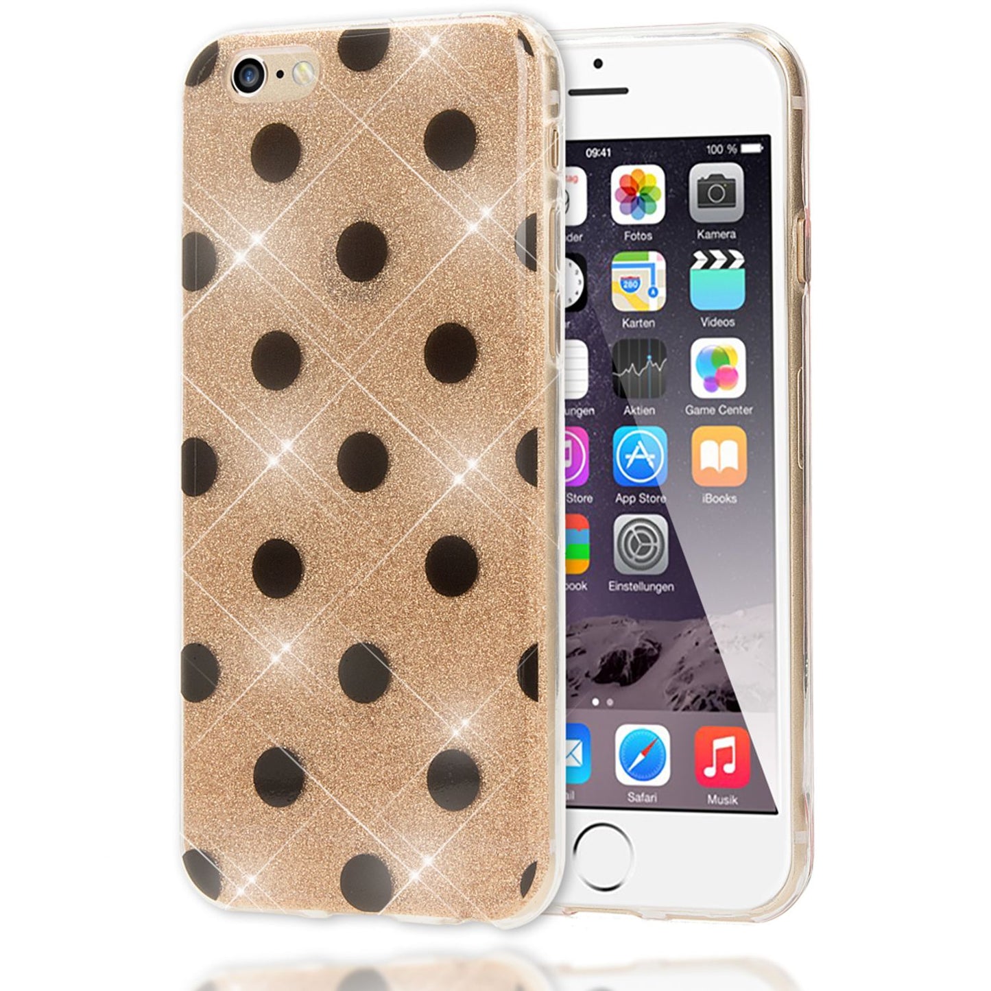 Apple iPhone 6 6S Dots Phone Case by NALIA, Silicone Cover Case Protective Glitter
