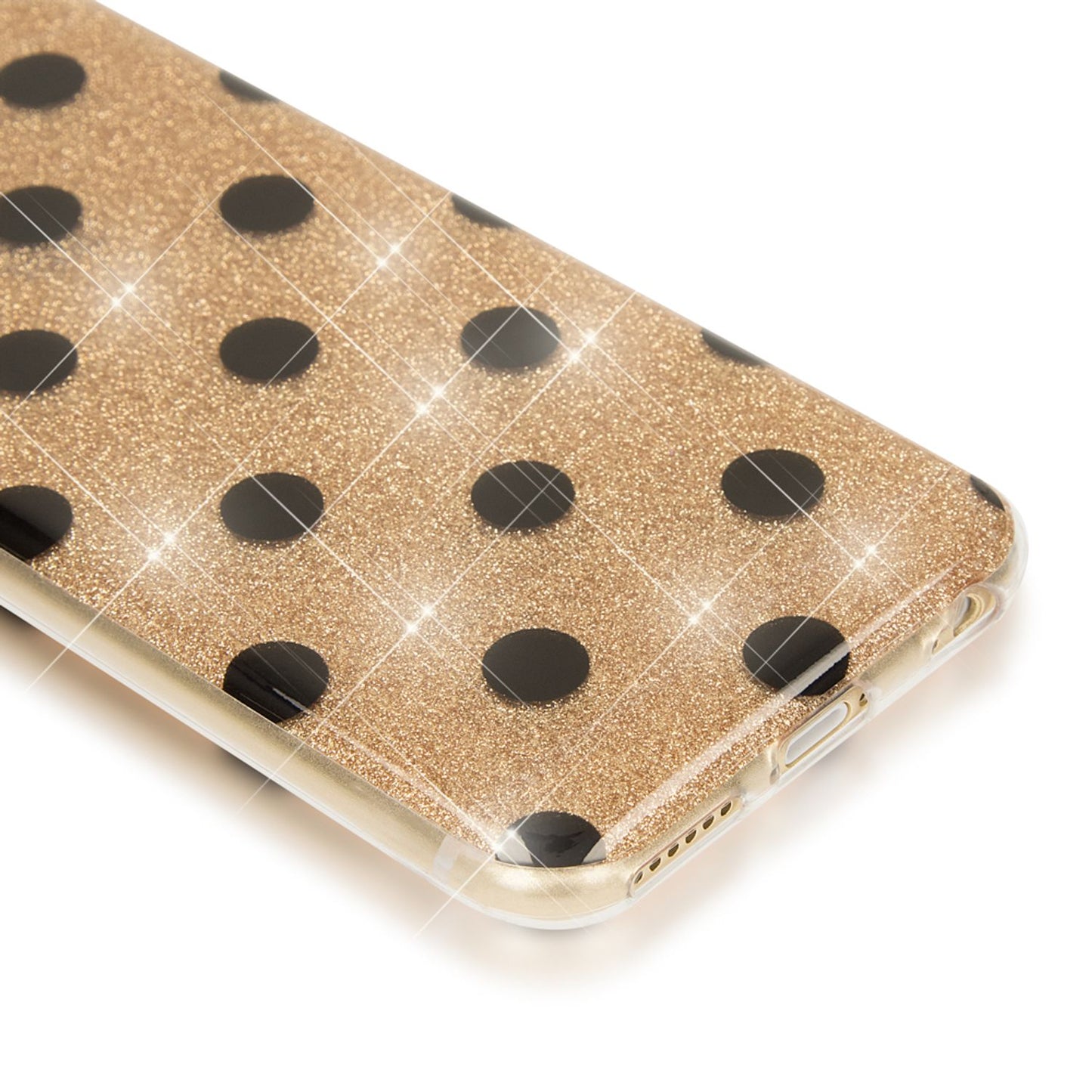 Apple iPhone 6 6S Dots Phone Case by NALIA, Silicone Cover Case Protective Glitter