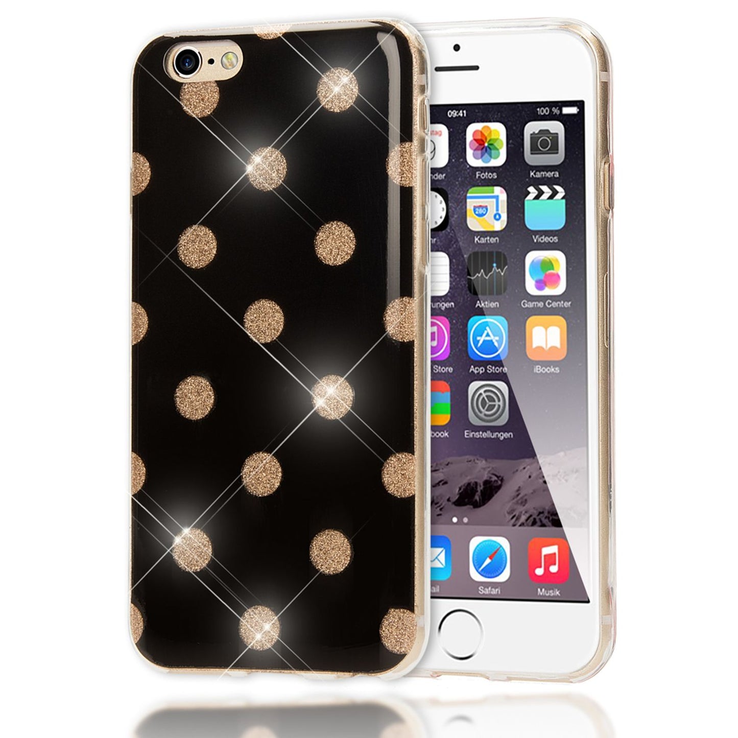 Apple iPhone 6 6S Dots Phone Case by NALIA, Silicone Cover Case Protective Glitter