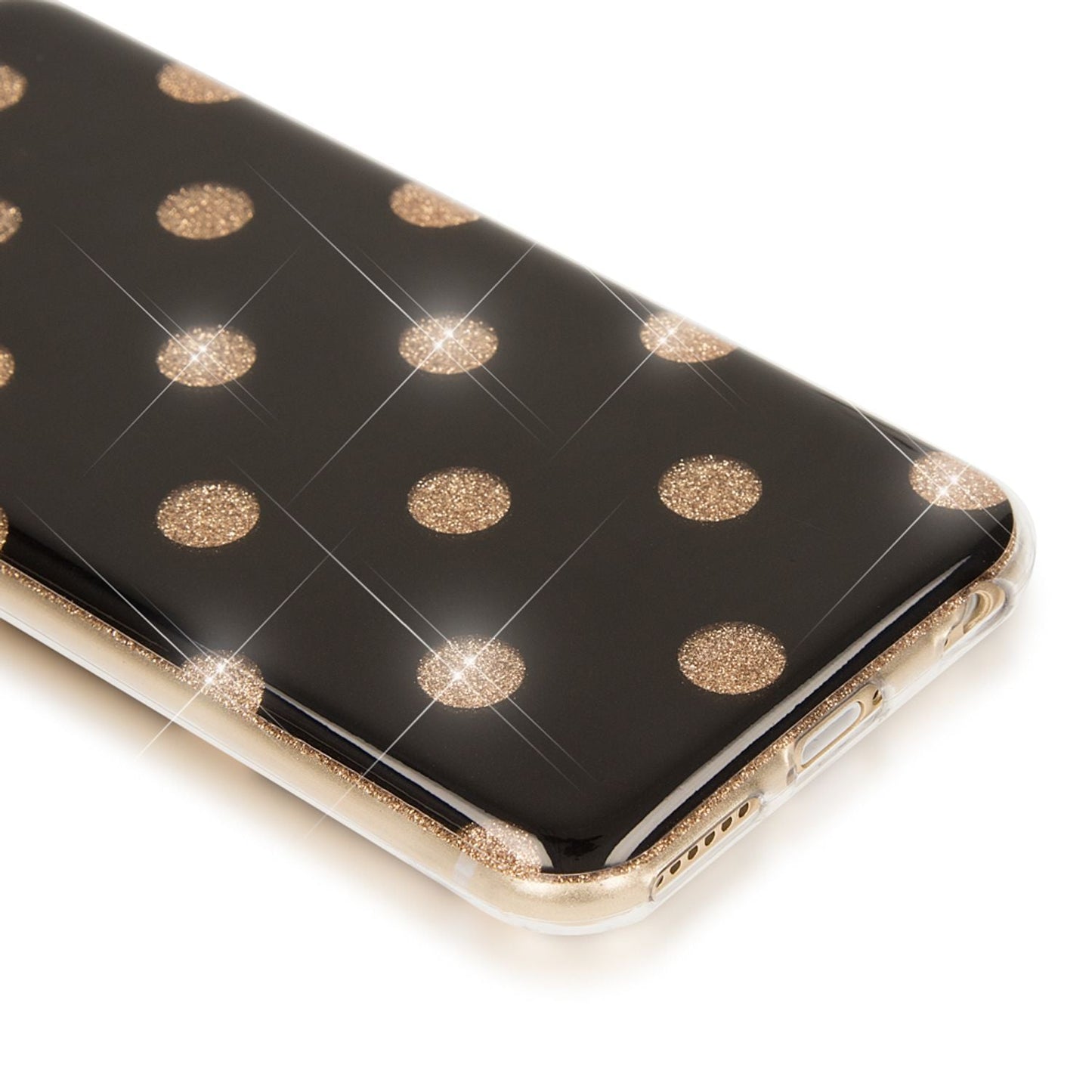 Apple iPhone 6 6S Dots Phone Case by NALIA, Silicone Cover Case Protective Glitter
