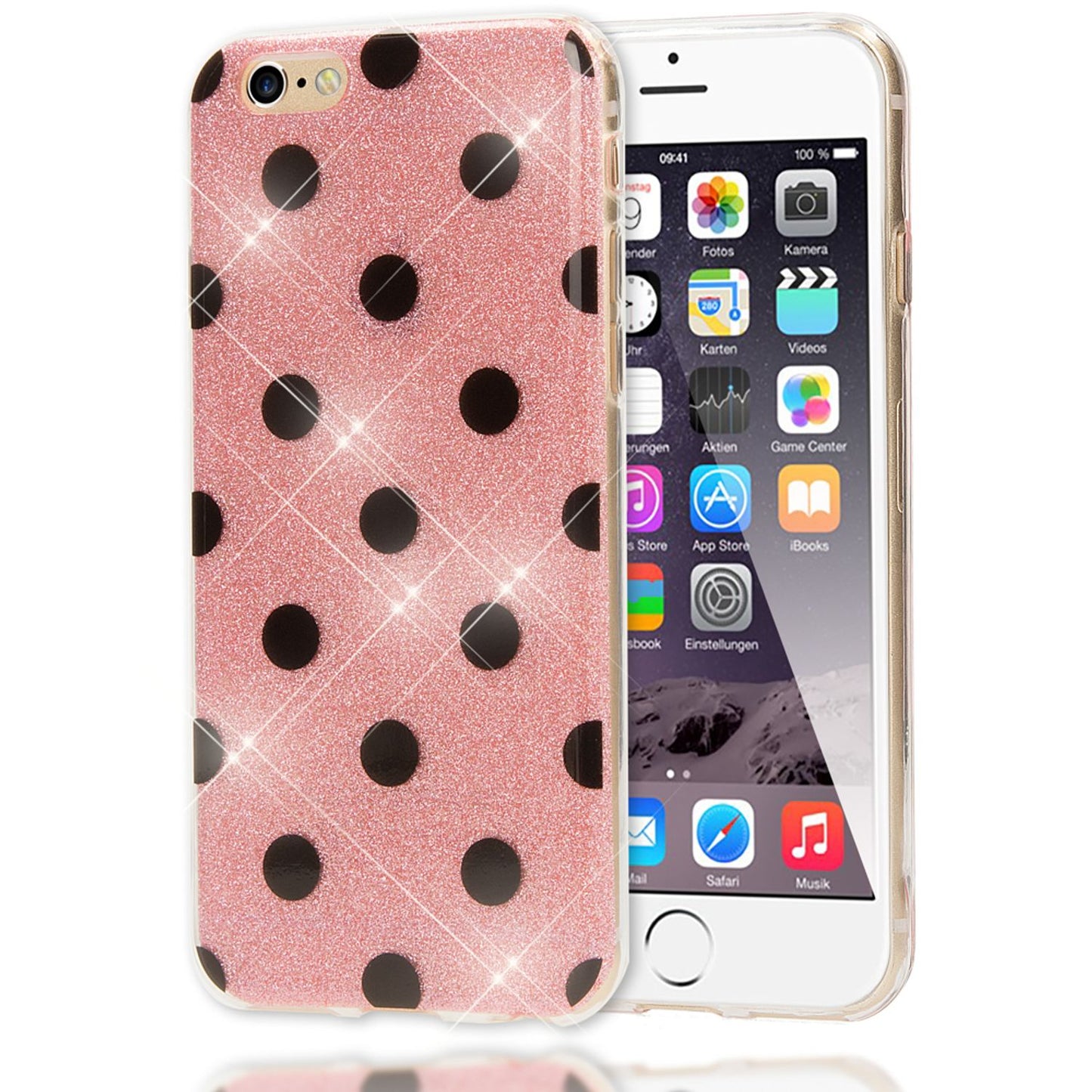 Apple iPhone 6 6S Dots Phone Case by NALIA, Silicone Cover Case Protective Glitter
