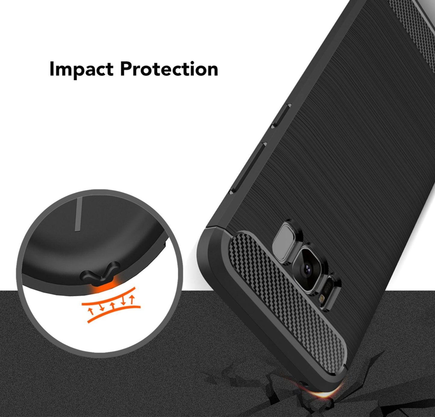 Samsung S8 hulstur, símahulstur frá NALIA, sílikonhulstur, verndandi bakhlið