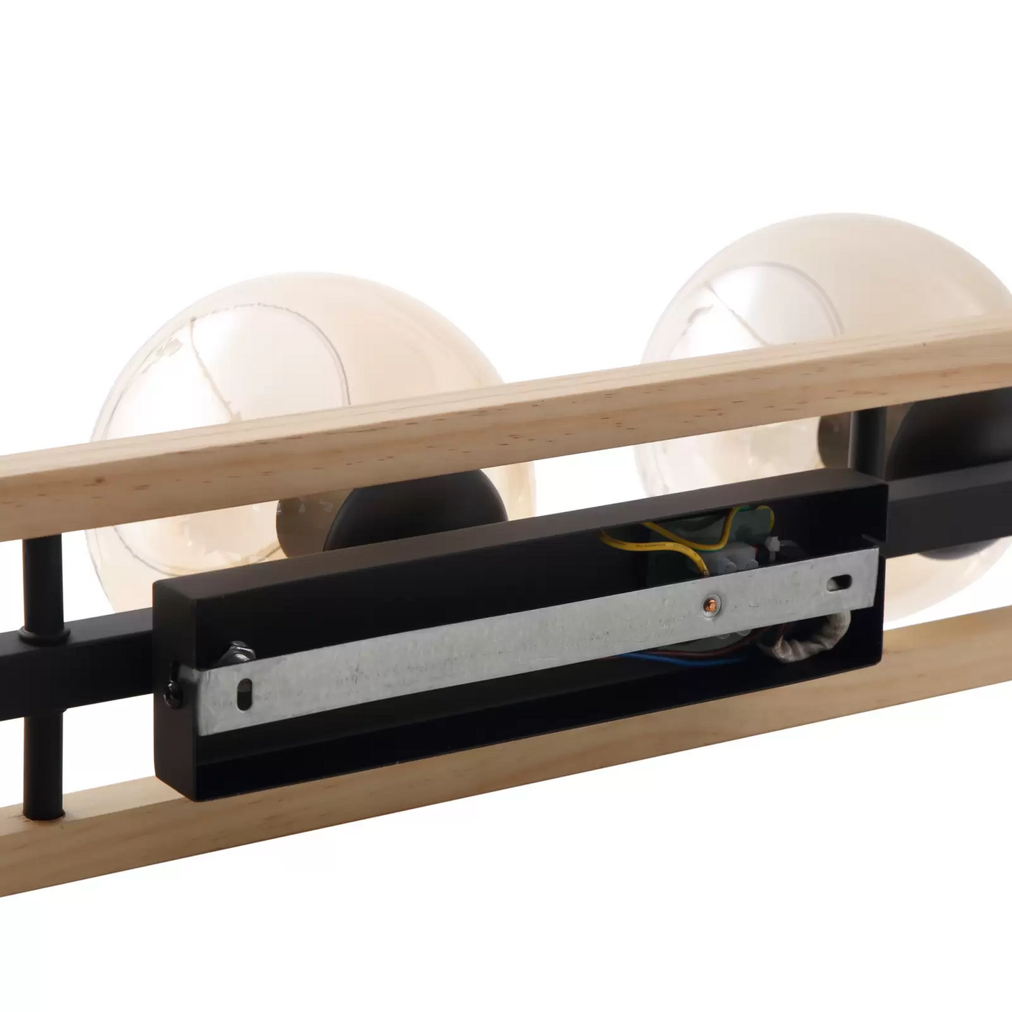 B-grade Lindby ceiling light Maite wood glass 60 cm long ceiling lamp light spotlight