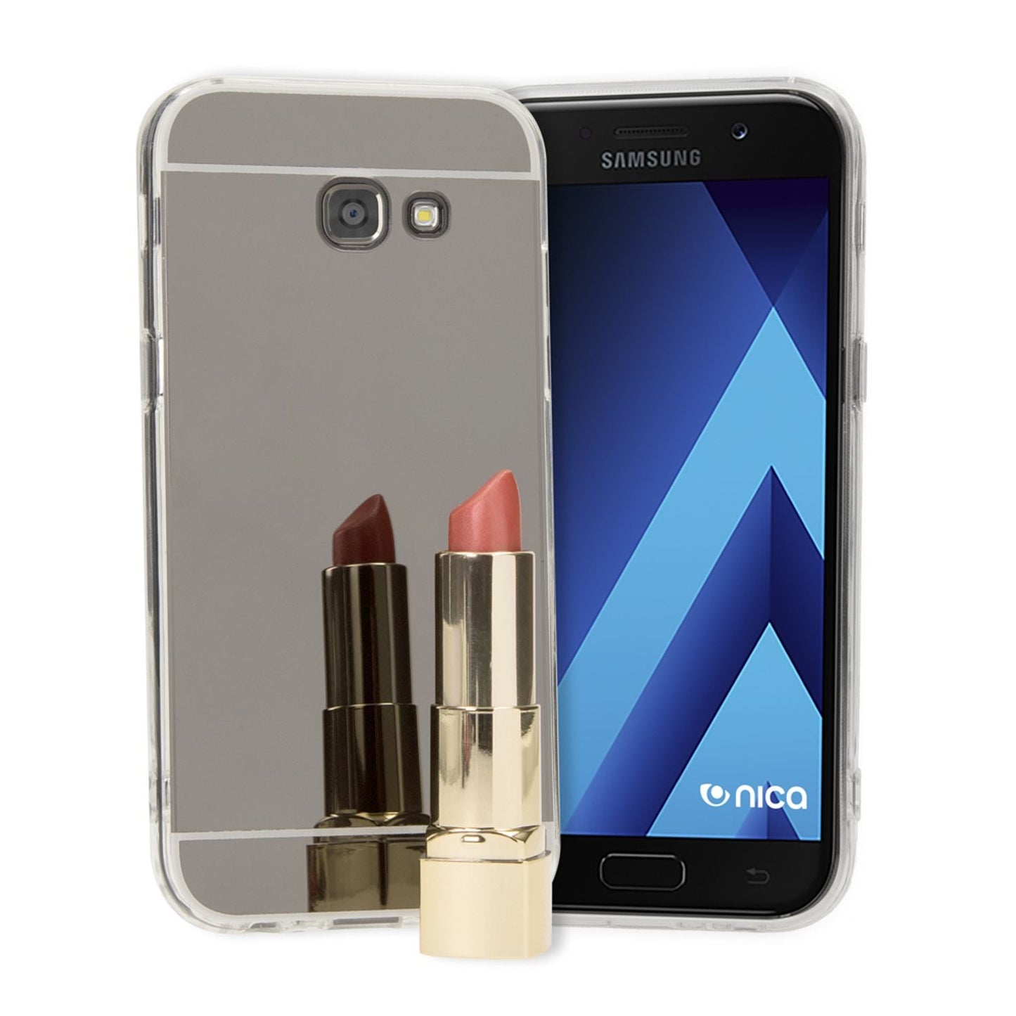 SAMSUNG GALAXY A5 2017 Spiegel Hülle von NALIA, Slim Mirror Case Handyhülle Cover