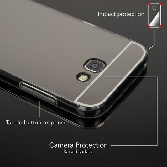 SAMSUNG GALAXY A5 2017 Spiegel Hülle von NALIA, Slim Mirror Case Handyhülle Cover