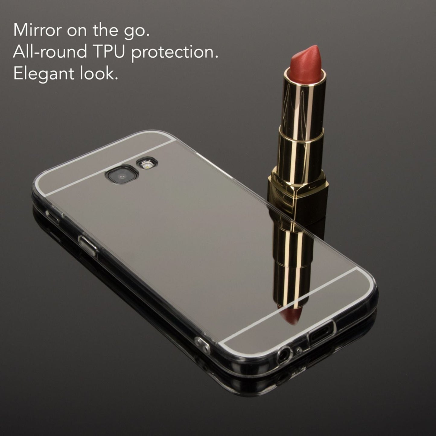 SAMSUNG GALAXY A5 2017 Spiegel Hülle von NALIA, Slim Mirror Case Handyhülle Cover