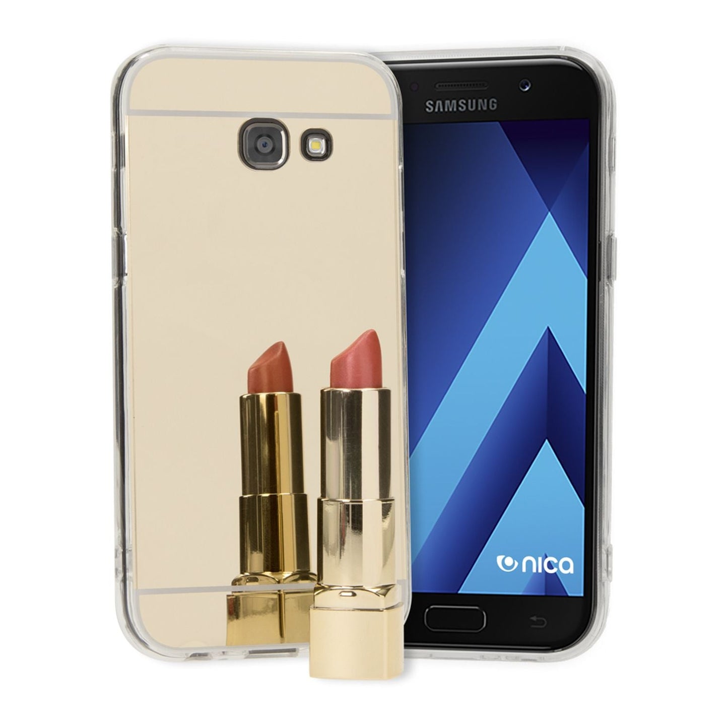SAMSUNG GALAXY A5 2017 Spiegel Hülle von NALIA, Slim Mirror Case Handyhülle Cover