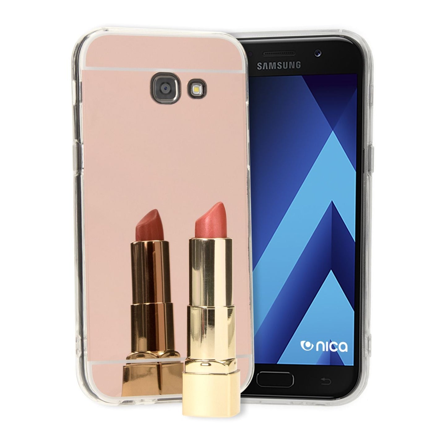 SAMSUNG GALAXY A5 2017 Spiegel Hülle von NALIA, Slim Mirror Case Handyhülle Cover