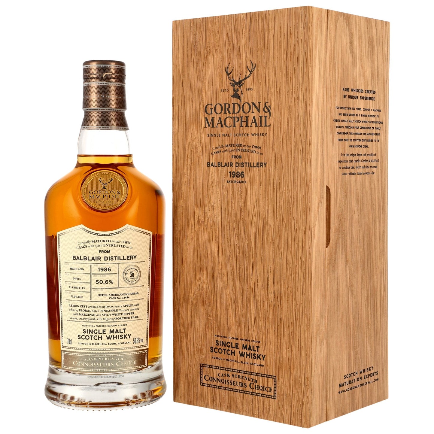 Balblair 38 1986/2025 - Gordon &amp; MacPhail Connoisseurs Choice - Áfylling American Hogshead #12484