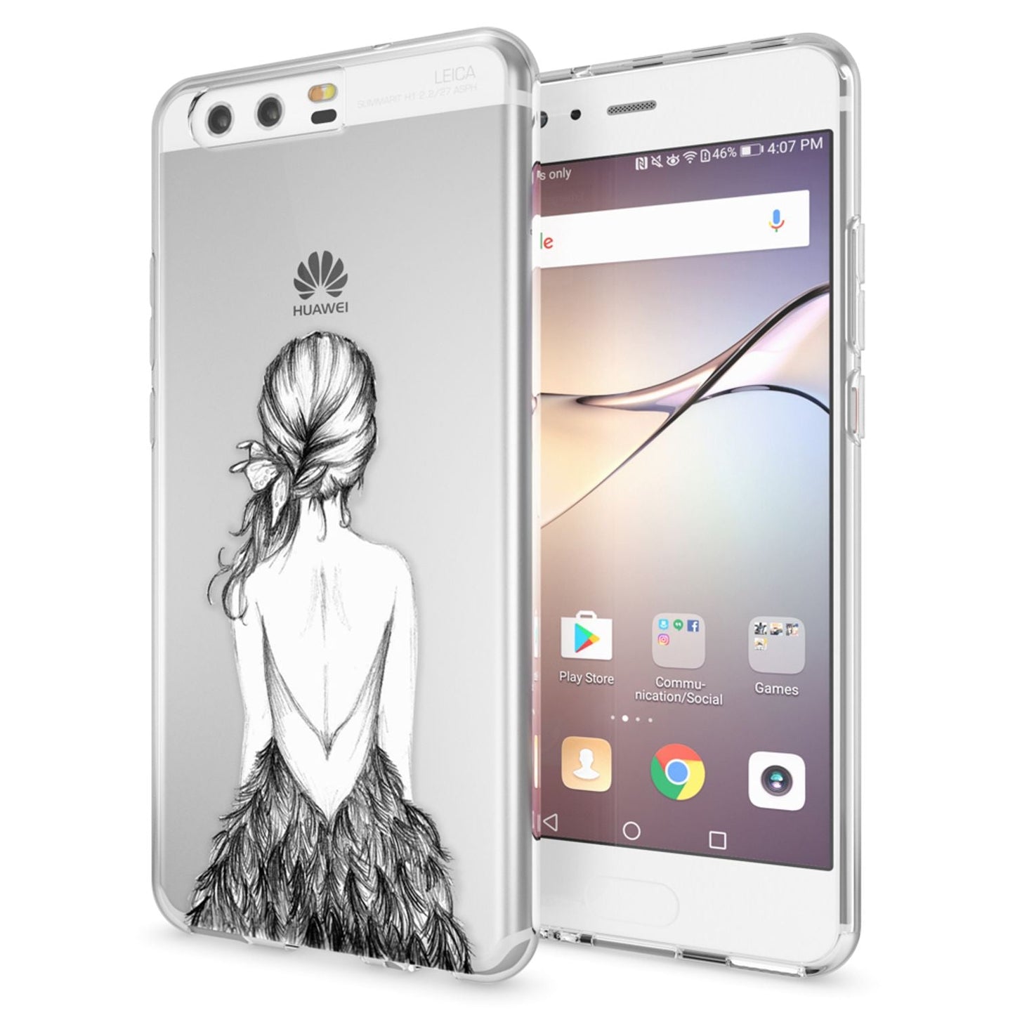 Huawei P10 Hülle Handyhülle von NALIA, Slim Silikon Motiv Case Cover Schutzhülle
