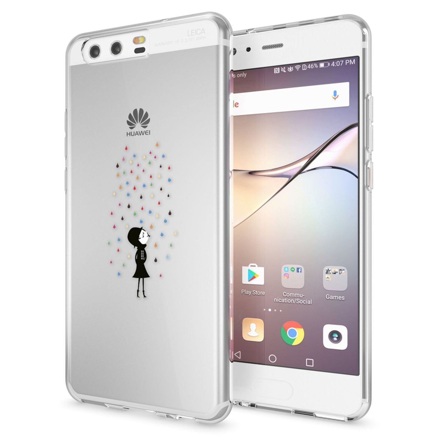 Huawei P10 Hülle Handyhülle von NALIA, Slim Silikon Motiv Case Cover Schutzhülle