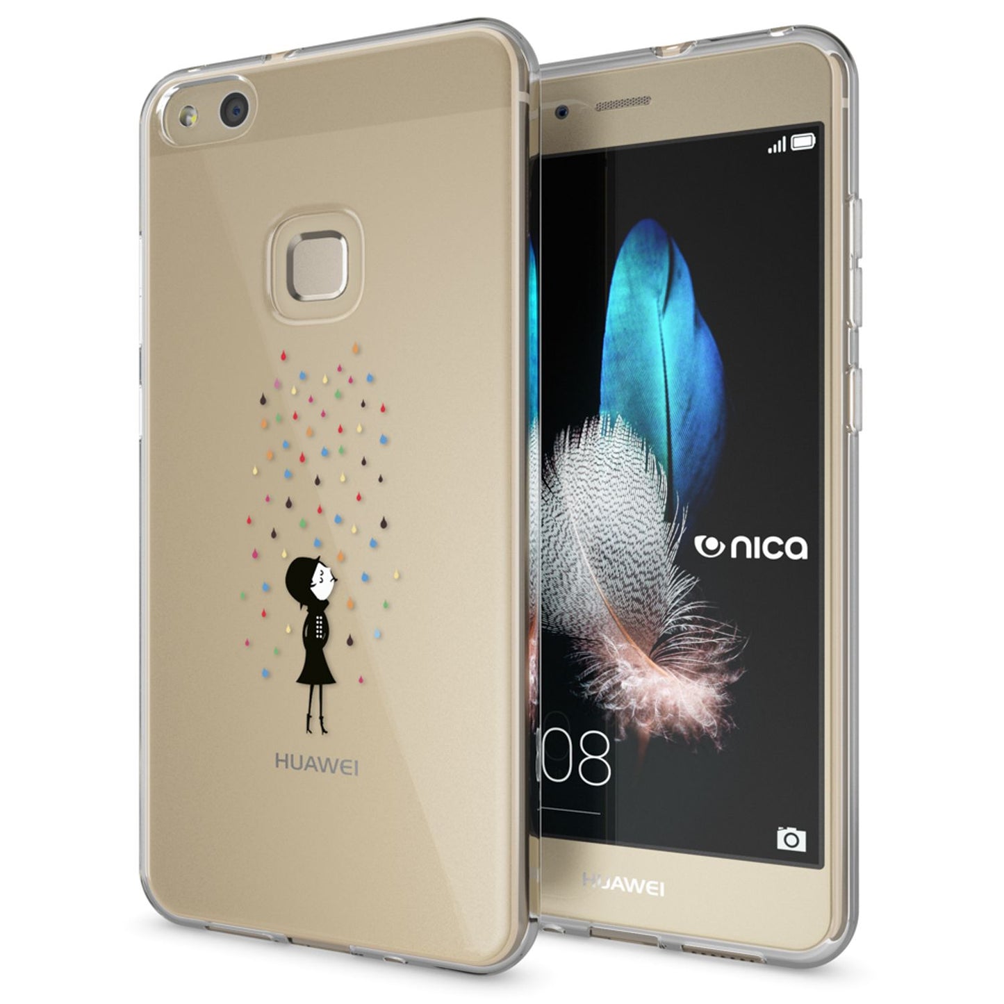 Huawei P10 Lite Case by NALIA, Slim Silicone Design Cover Protective Case