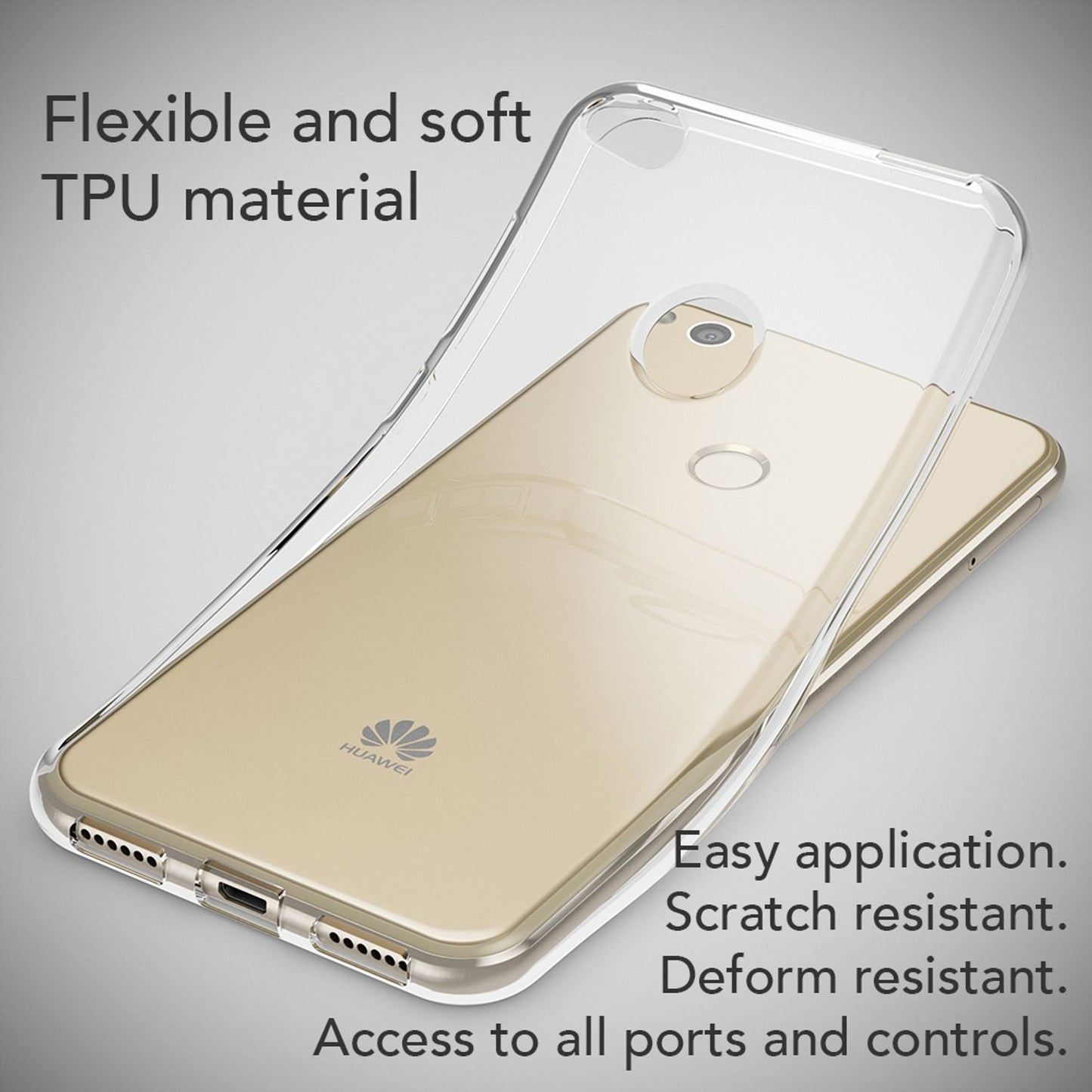 Huawei P8 Lite 2017 hulstur, símahulstur frá NALIA, þunnt sílikonhönnuð hlífðarhulstur