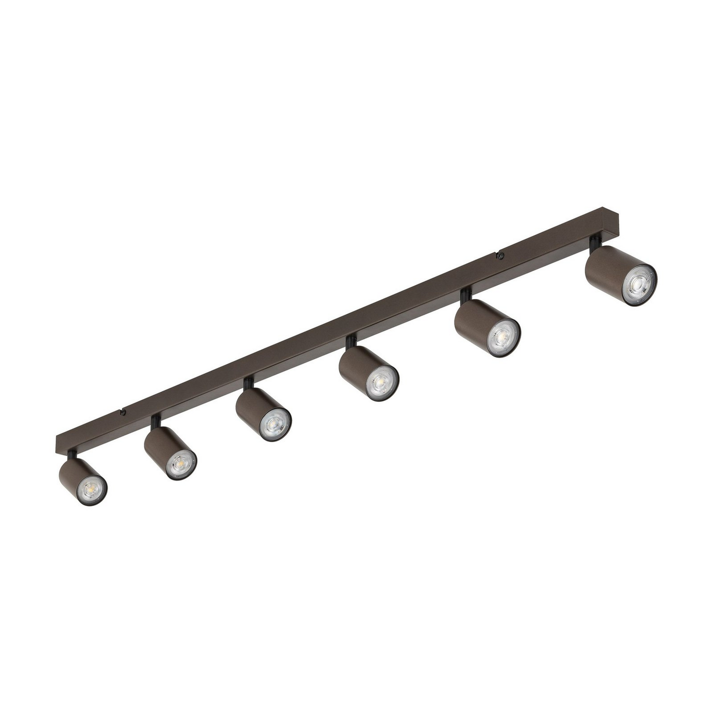 B-flokks loftkastari, stillanlegur að ofan, brúnn, sex ljósastaura, línulegur loftlampi, ljósabúnaður