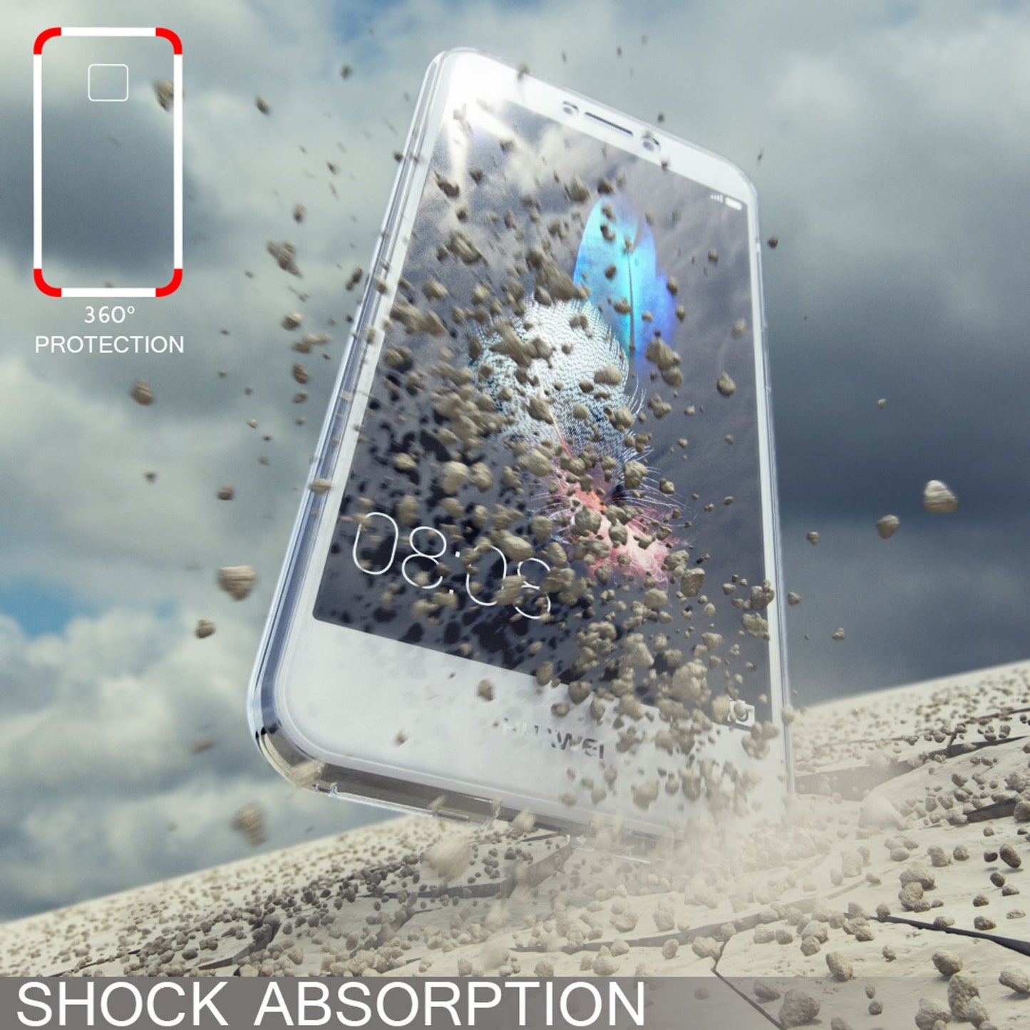 Huawei P8 Lite 2017 360 gráðu símahulstur frá NALIA, heilhlífandi hulstur