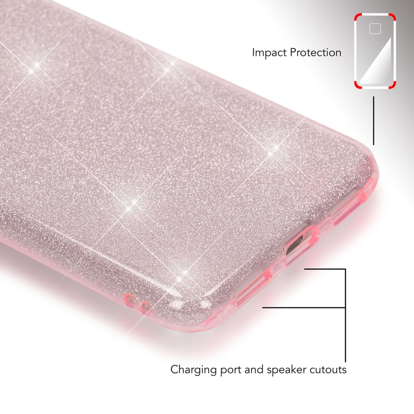 Huawei P8 Lite (2017) Glitter Phone Case by NALIA, Silicone Case Cover Protection