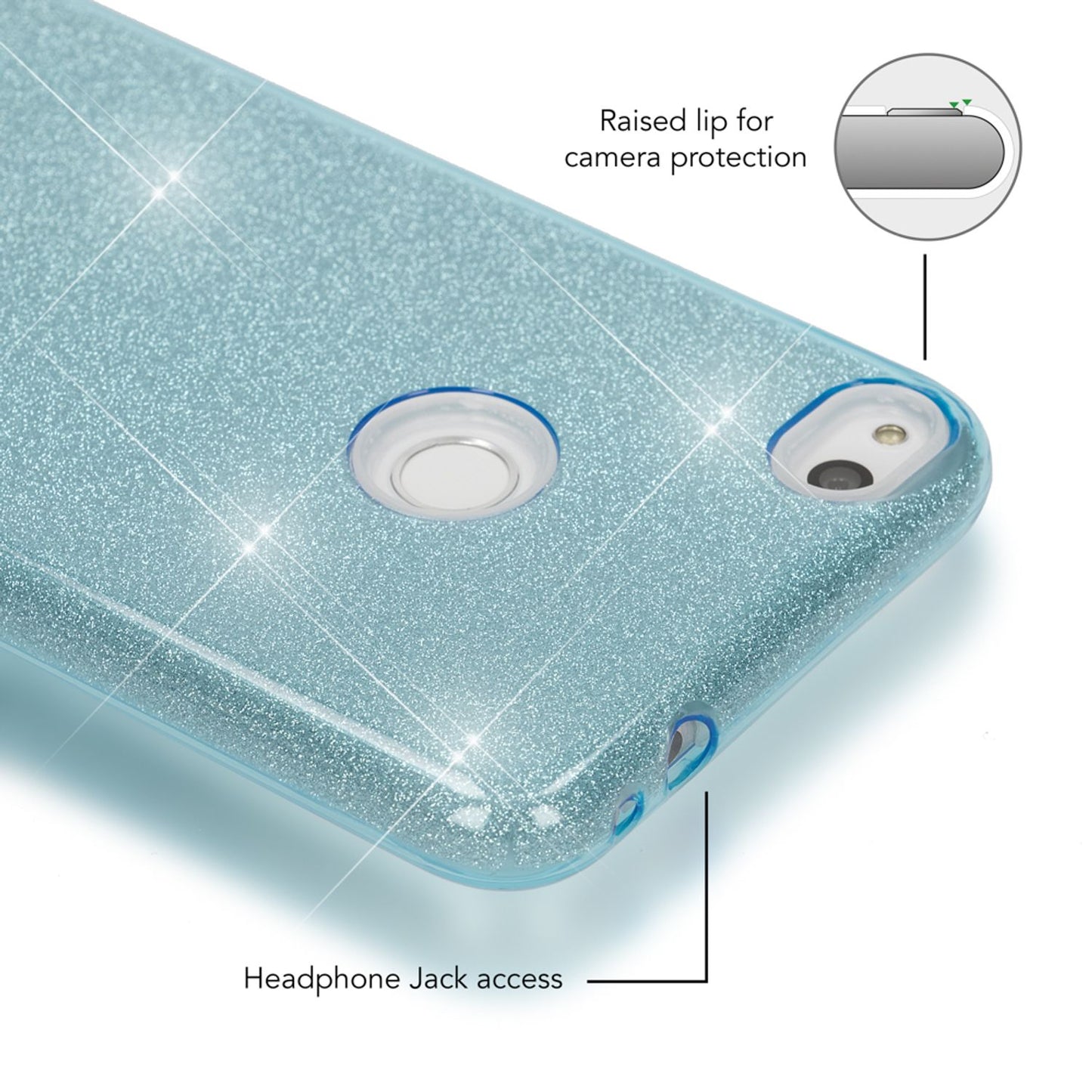 Huawei P8 Lite (2017) Glitter Phone Case by NALIA, Silicone Case Cover Protection