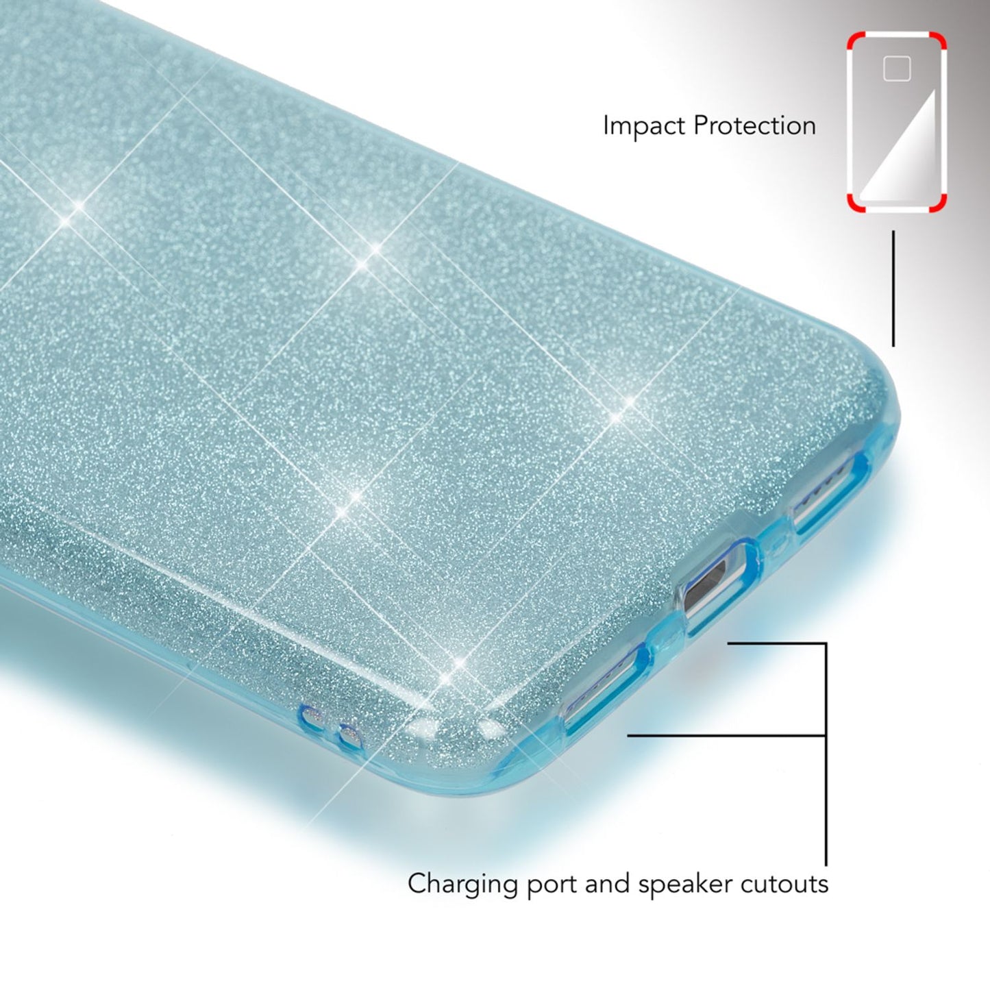 Huawei P8 Lite (2017) Glitter Phone Case by NALIA, Silicone Case Cover Protection