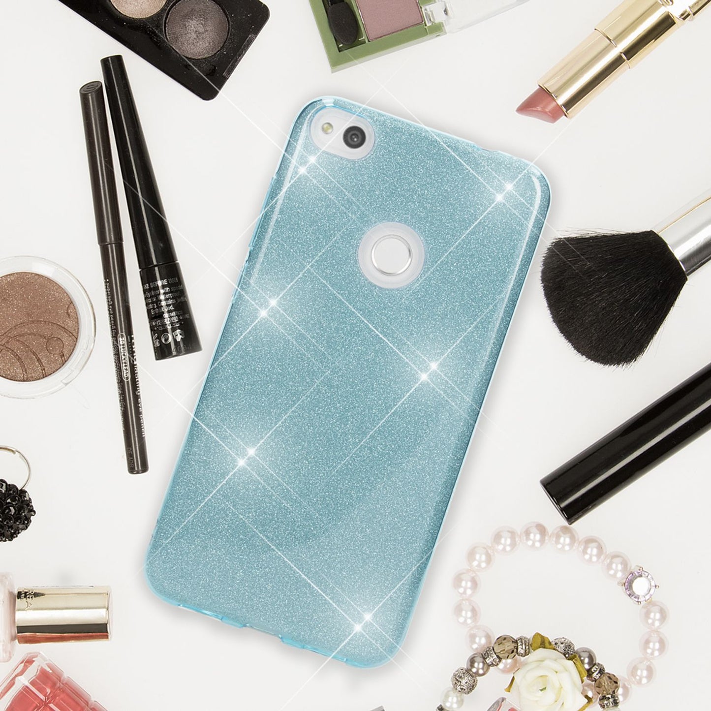 Huawei P8 Lite (2017) Glitter Phone Case by NALIA, Silicone Case Cover Protection