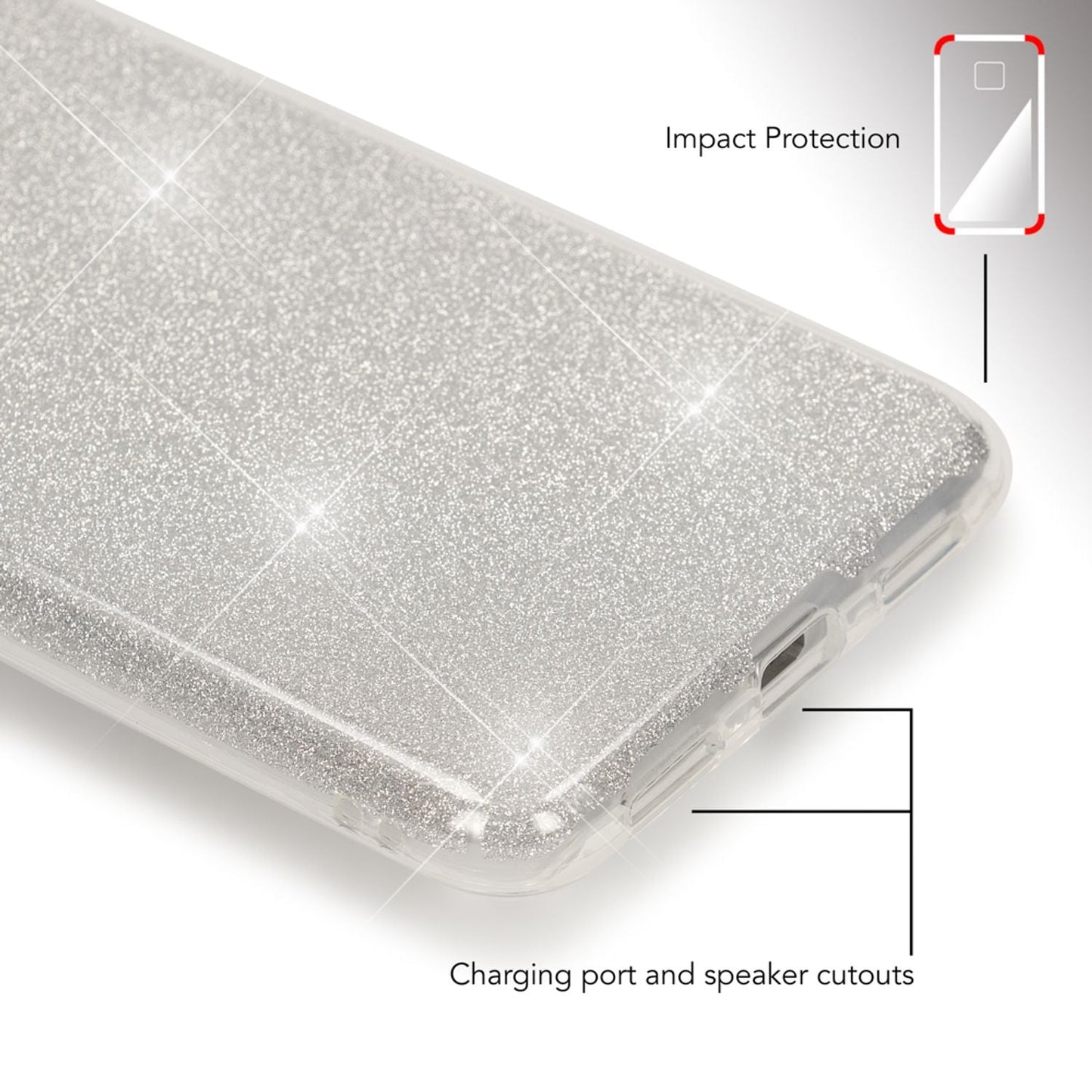 Huawei P8 Lite (2017) Glitter Phone Case by NALIA, Silicone Case Cover Protection