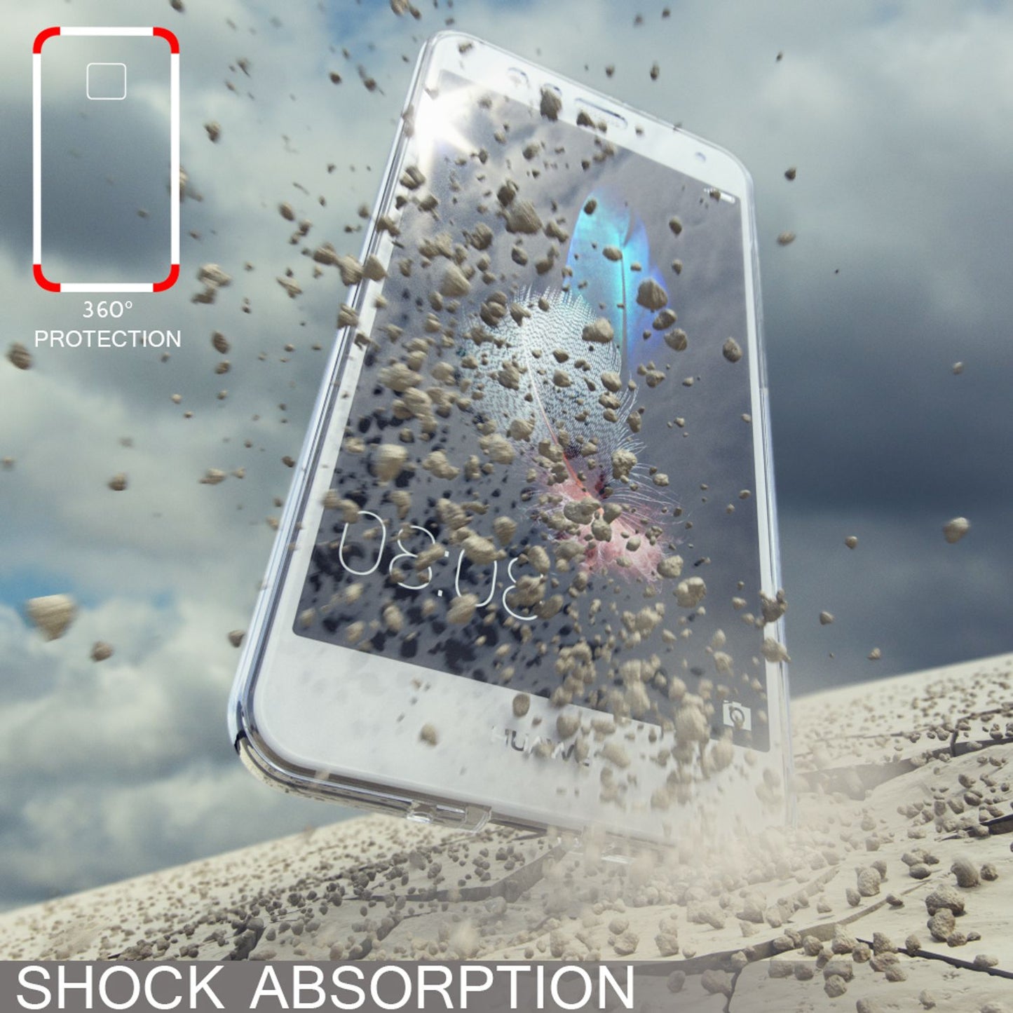 Huawei P10 Lite 360° phone case by NALIA, all-around full cover protection