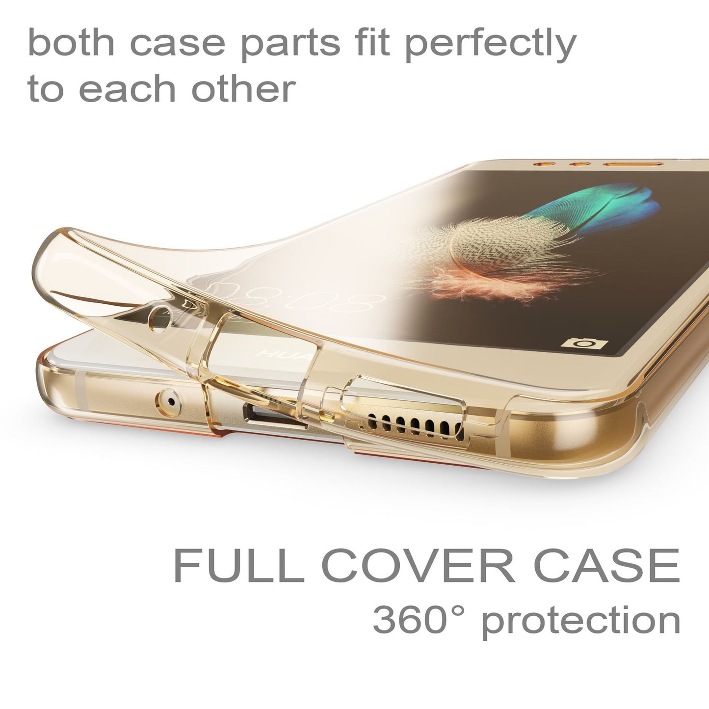 Huawei P10 Lite 360° phone case by NALIA, all-around full cover protection