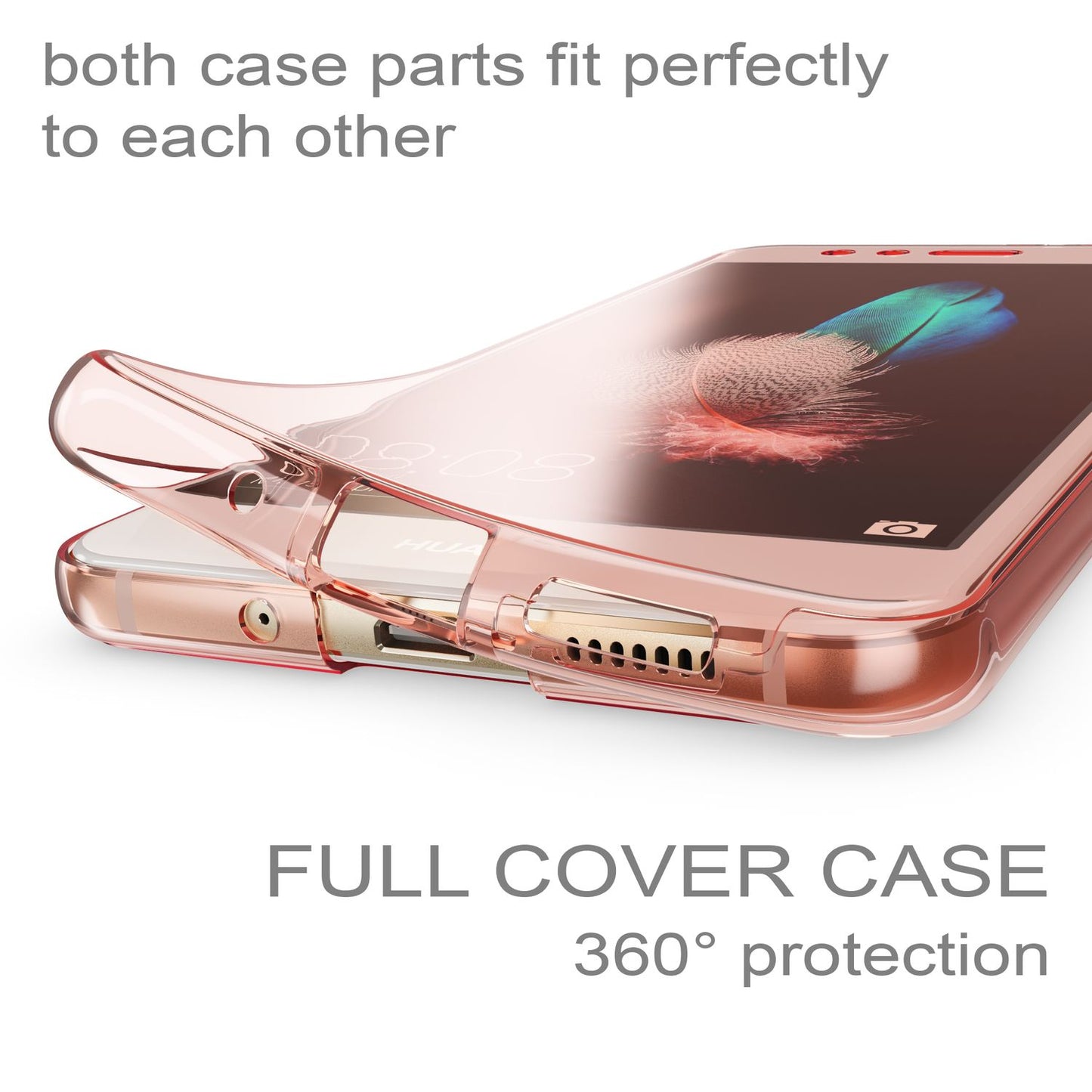 Huawei P10 Lite 360° phone case by NALIA, all-around full cover protection