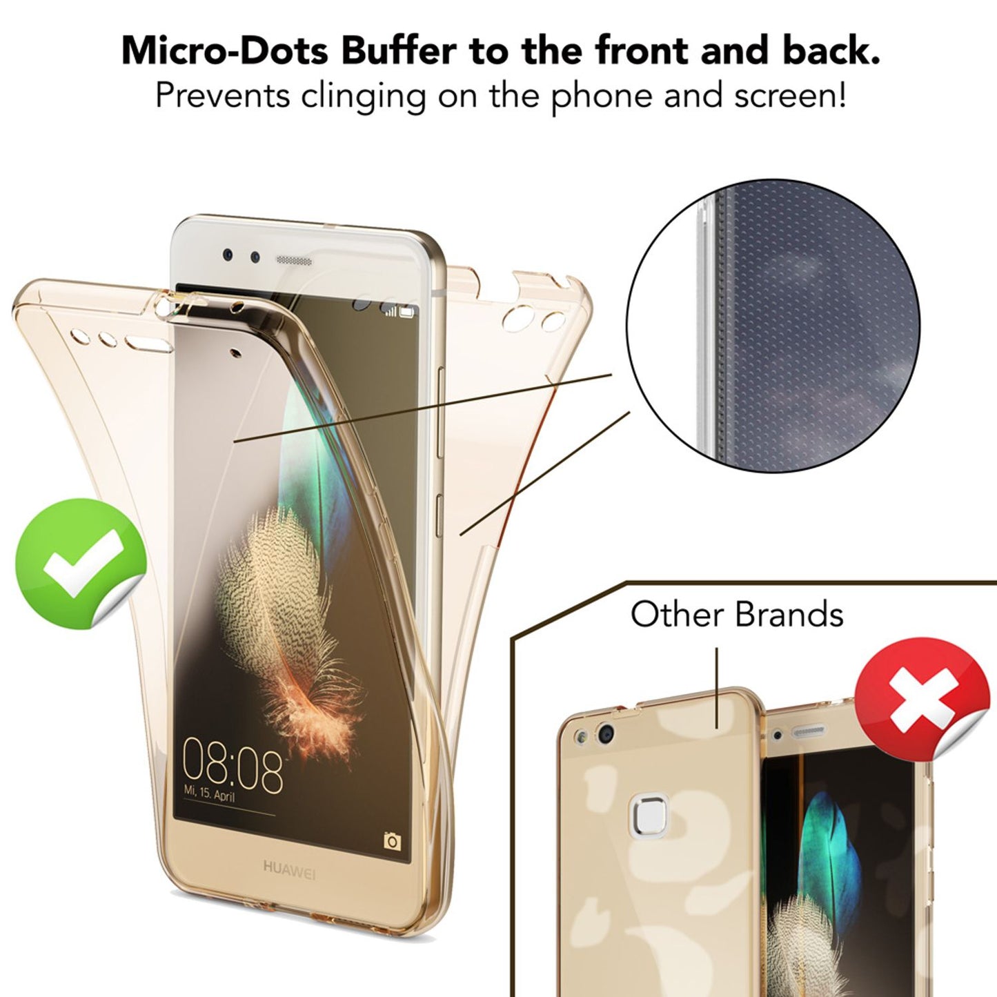 Huawei P10 Lite 360° phone case by NALIA, all-around full cover protection