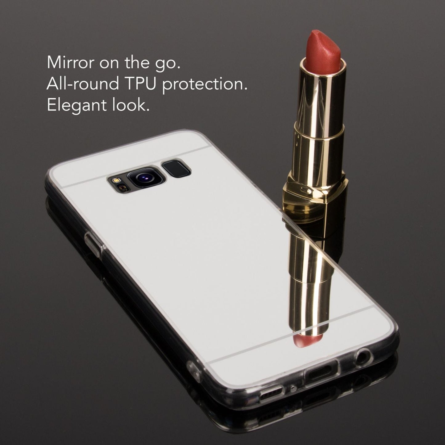 Samsung Galaxy S8 Mirror Case by NALIA, Slim Silicone Phone Case