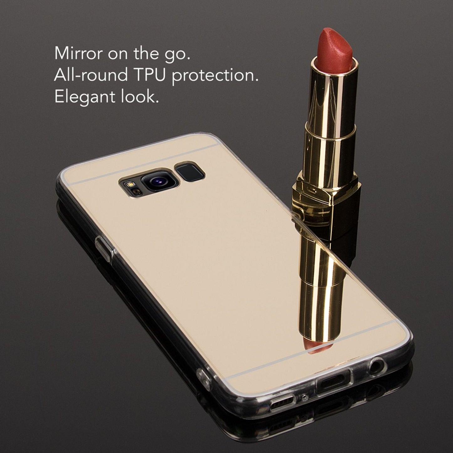 Samsung Galaxy S8 Mirror Case by NALIA, Slim Silicone Phone Case