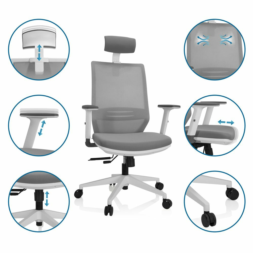 B-Ware Hjh Office Bürostuhl Drehstuhl Profondo Pro W Netzstoff Stoff Grau375
