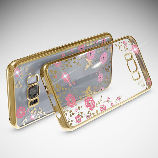 Galaxy S8 Plus Handy Hülle von NALIA, Durchsichtiges Silikon Case Blumen Cover