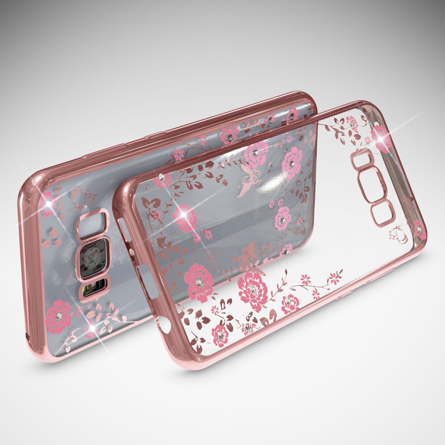Galaxy S8 Plus Handy Hülle von NALIA, Durchsichtiges Silikon Case Blumen Cover