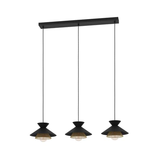 B-lager Eglo hengiljós Grizedale hengilampi hengiljós lampi ljós 3 fl. svart 