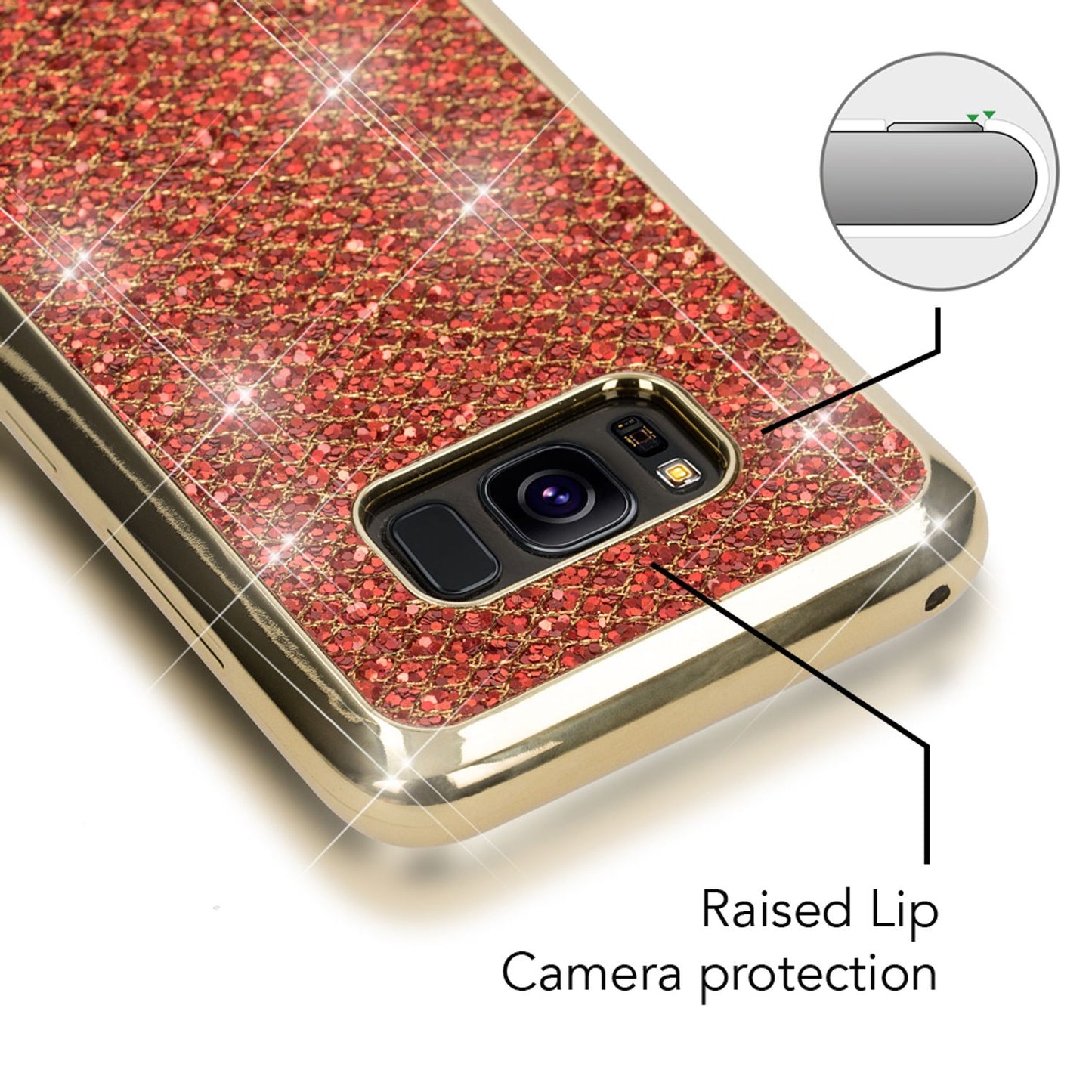 Samsung Galaxy S8 Plus Glitter Phone Case by NALIA, Glitter Cover Bling Case