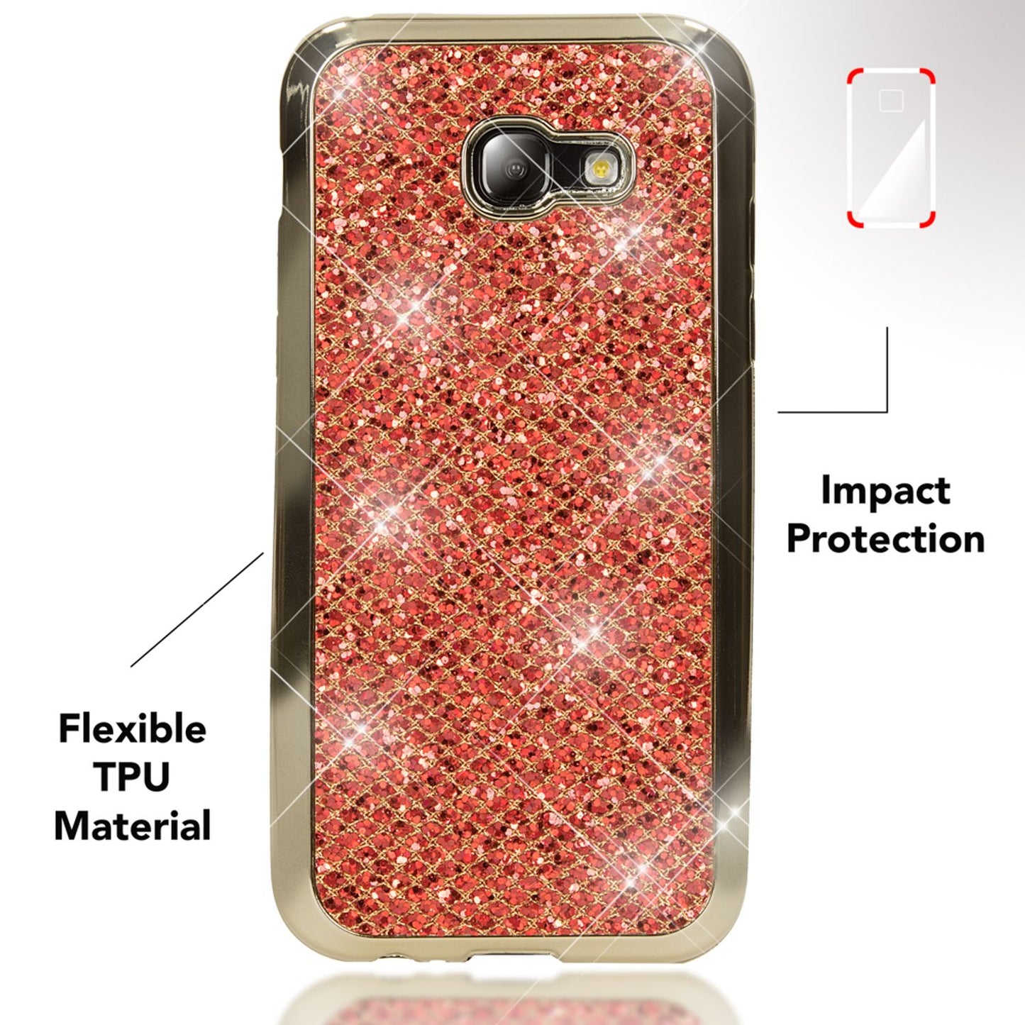 Samsung Galaxy A5 2017 Case, Phone Case by NALIA, Glitter Protective Case