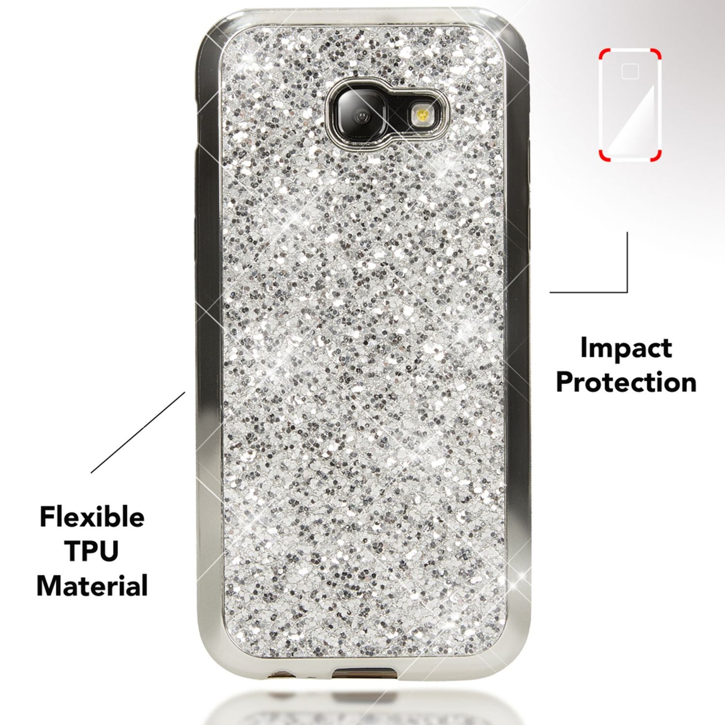 Samsung Galaxy A5 2017 Case, Phone Case by NALIA, Glitter Protective Case