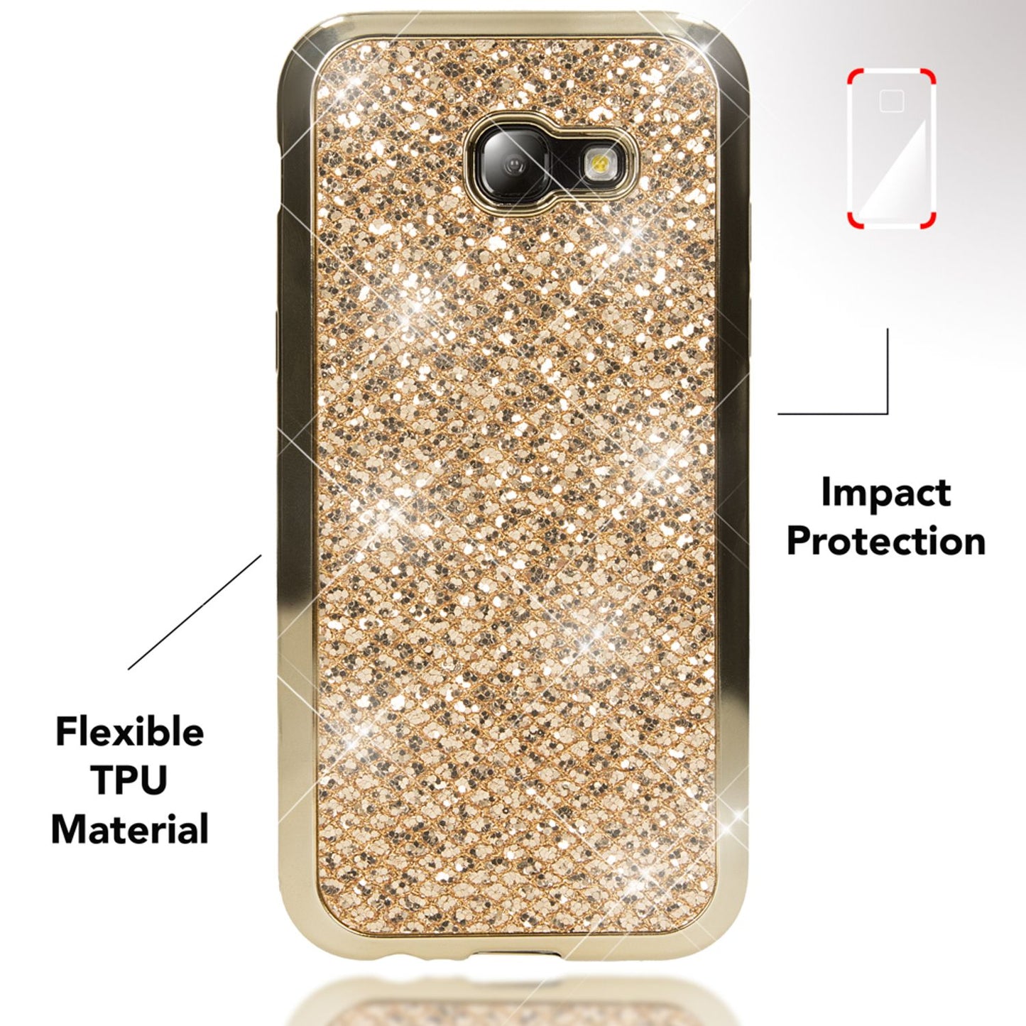 Samsung Galaxy A5 2017 Case, Phone Case by NALIA, Glitter Protective Case