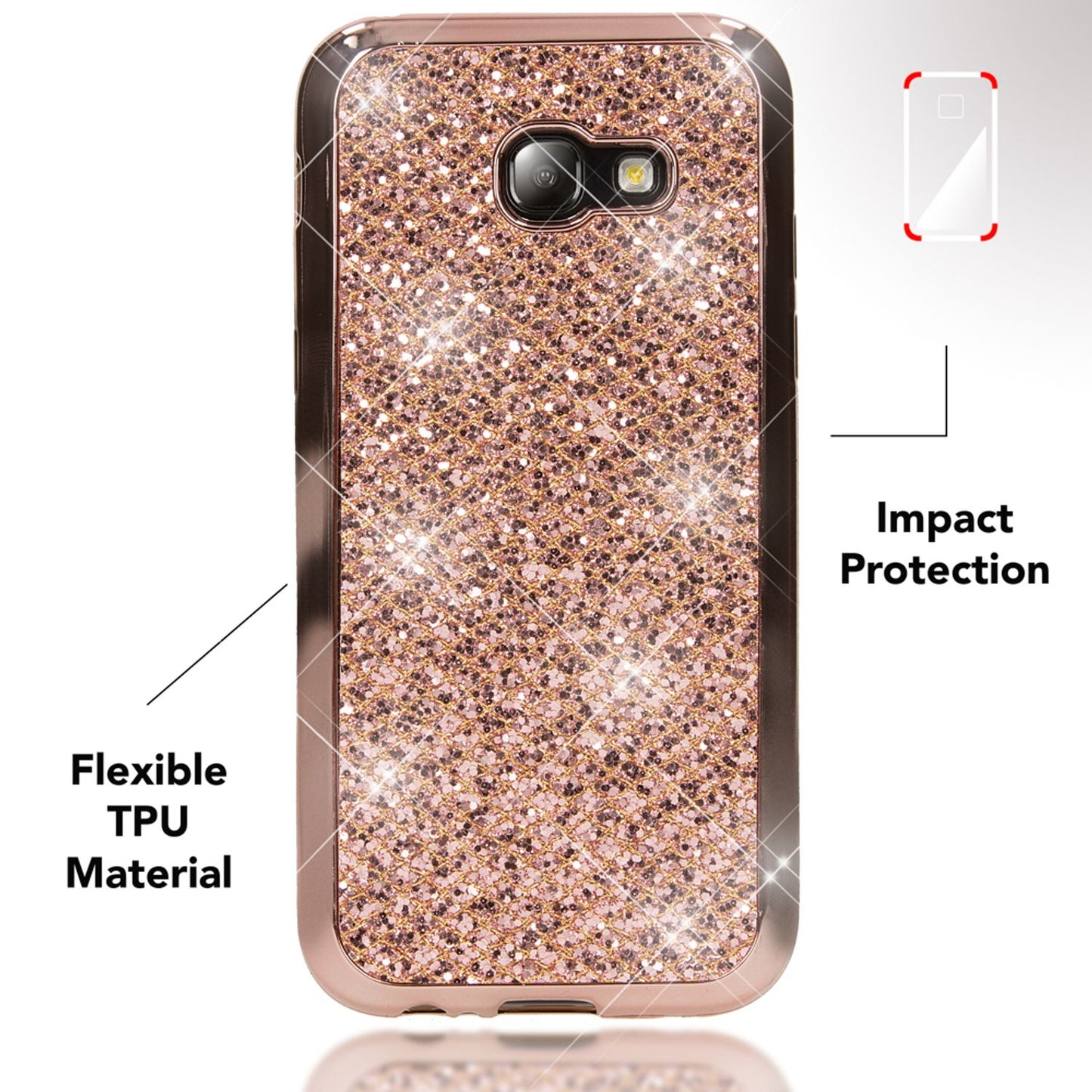 Samsung Galaxy A5 2017 Case, Phone Case by NALIA, Glitter Protective Case