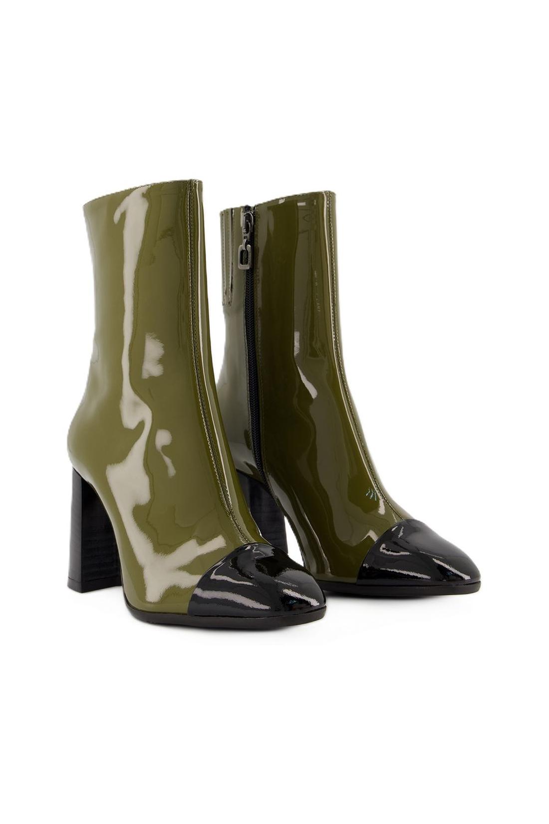 Stiefel Donna - Carel - Patent Leather - Khaki/black
