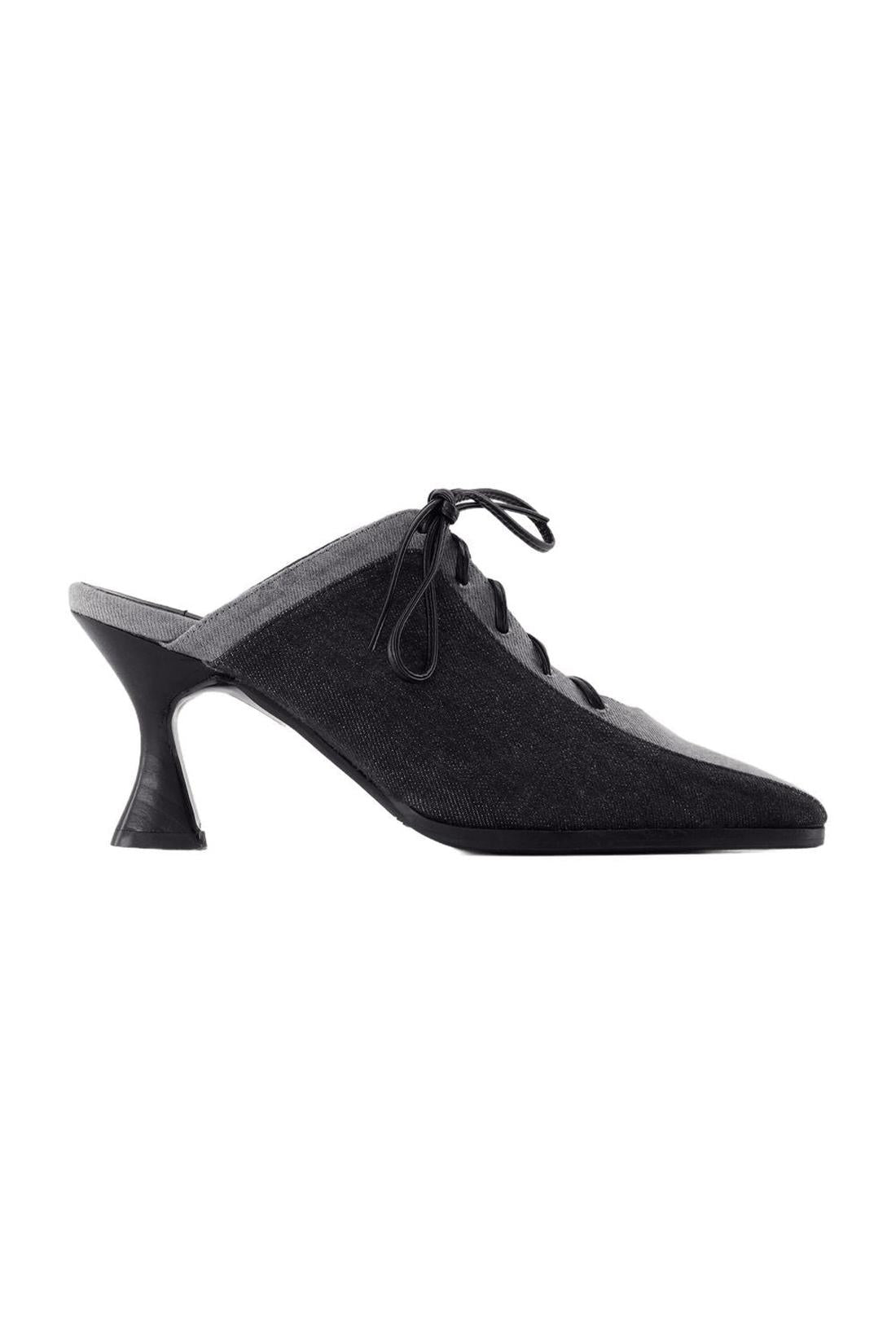 Korsettsandalen - Carel - Leinwand - Schwarz