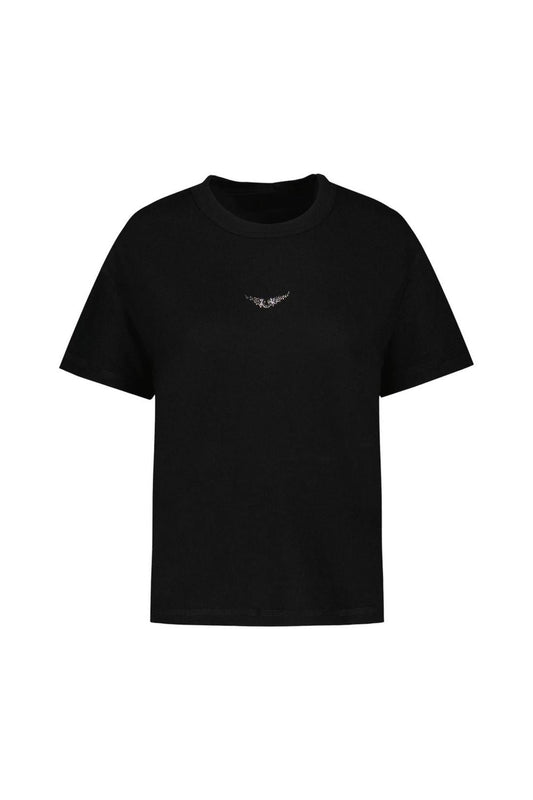 T-Shirt Marta Pcl Wings Strass - Zadig & Voltaire - Baumwolle - Schwarz